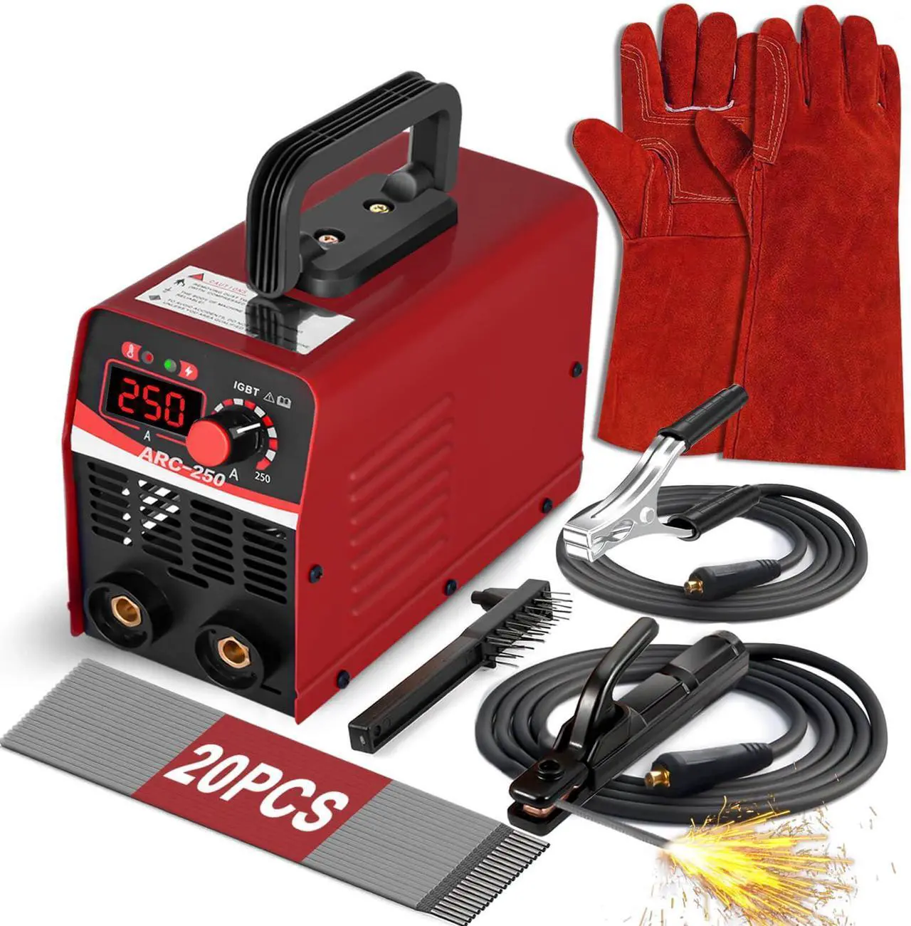 Main image of Wrdlosy Welder 250A 20PCS Welding Rods 16 Inches Gloves Welding Machine, Super MINI Portable Hammer Stick Welder, IGBT Inverter Welder Machine 110V, Beginner Hobbyists Home Repairs DIY Projects