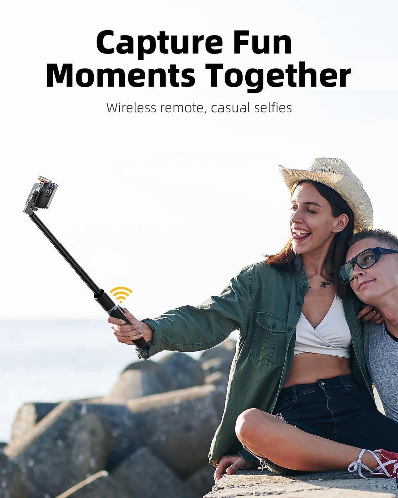 Alt view image 3 of 7 - TODI 63" Cell Phone Selfie Stick Tripod, Portable Tripod for iPhone with Wireless Remote, Extendable Smartphone Stand, All-in-1, Compatible with iPhone/Android