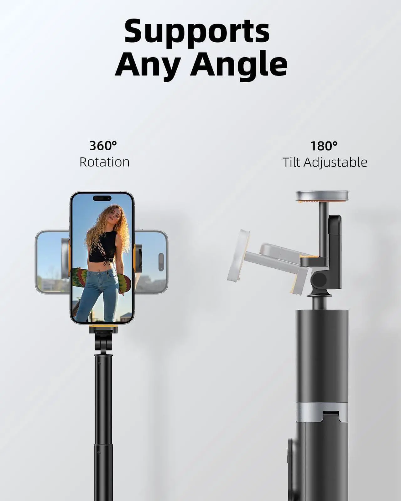 Alt view image 4 of 7 - TODI 63" Cell Phone Selfie Stick Tripod, Portable Tripod for iPhone with Wireless Remote, Extendable Smartphone Stand, All-in-1, Compatible with iPhone/Android