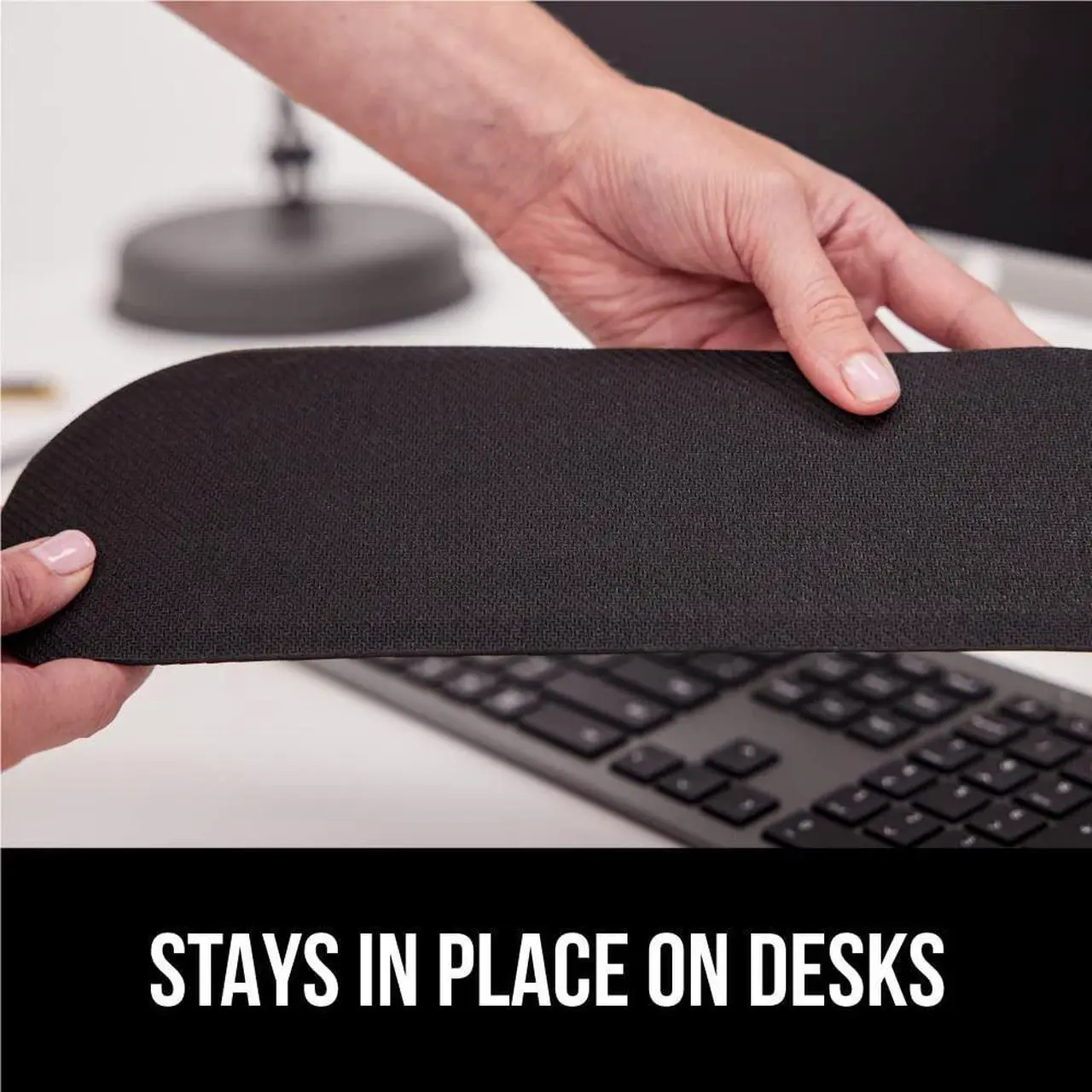 Alt view image 5 of 7 - GORILLA GRIP Silky Gel Memory Foam Wrist Rest for Computer Keyboard, Mouse, Ergonomic Design for Typing Pain Relief, Desk Pads Support Hand and Arm, Mousepad Rests, Stain Resistant, 2 Piece Pad, Navy