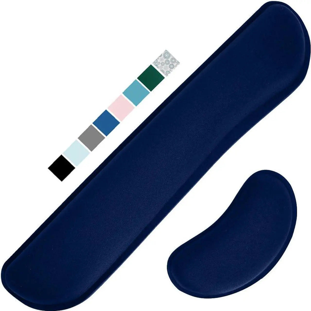 Main image of GORILLA GRIP Silky Gel Memory Foam Wrist Rest for Computer Keyboard, Mouse, Ergonomic Design for Typing Pain Relief, Desk Pads Support Hand and Arm, Mousepad Rests, Stain Resistant, 2 Piece Pad, Navy