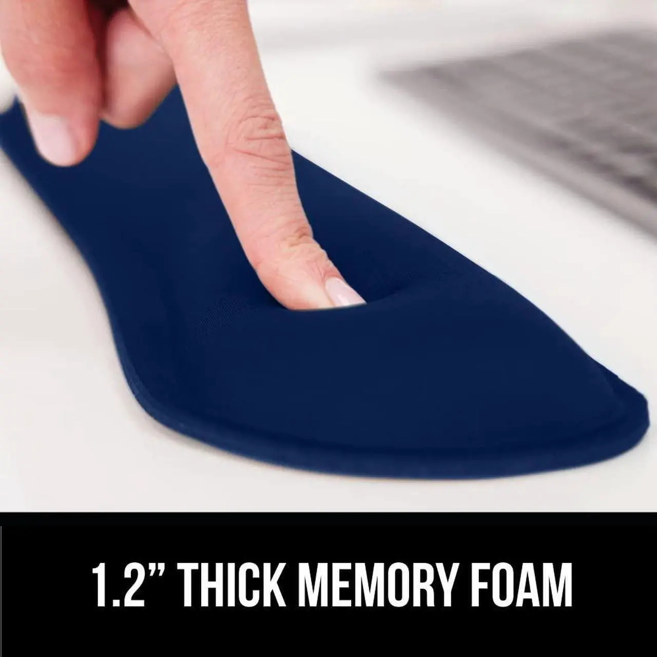 Alt view image 3 of 7 - GORILLA GRIP Silky Gel Memory Foam Wrist Rest for Computer Keyboard, Mouse, Ergonomic Design for Typing Pain Relief, Desk Pads Support Hand and Arm, Mousepad Rests, Stain Resistant, 2 Piece Pad, Navy