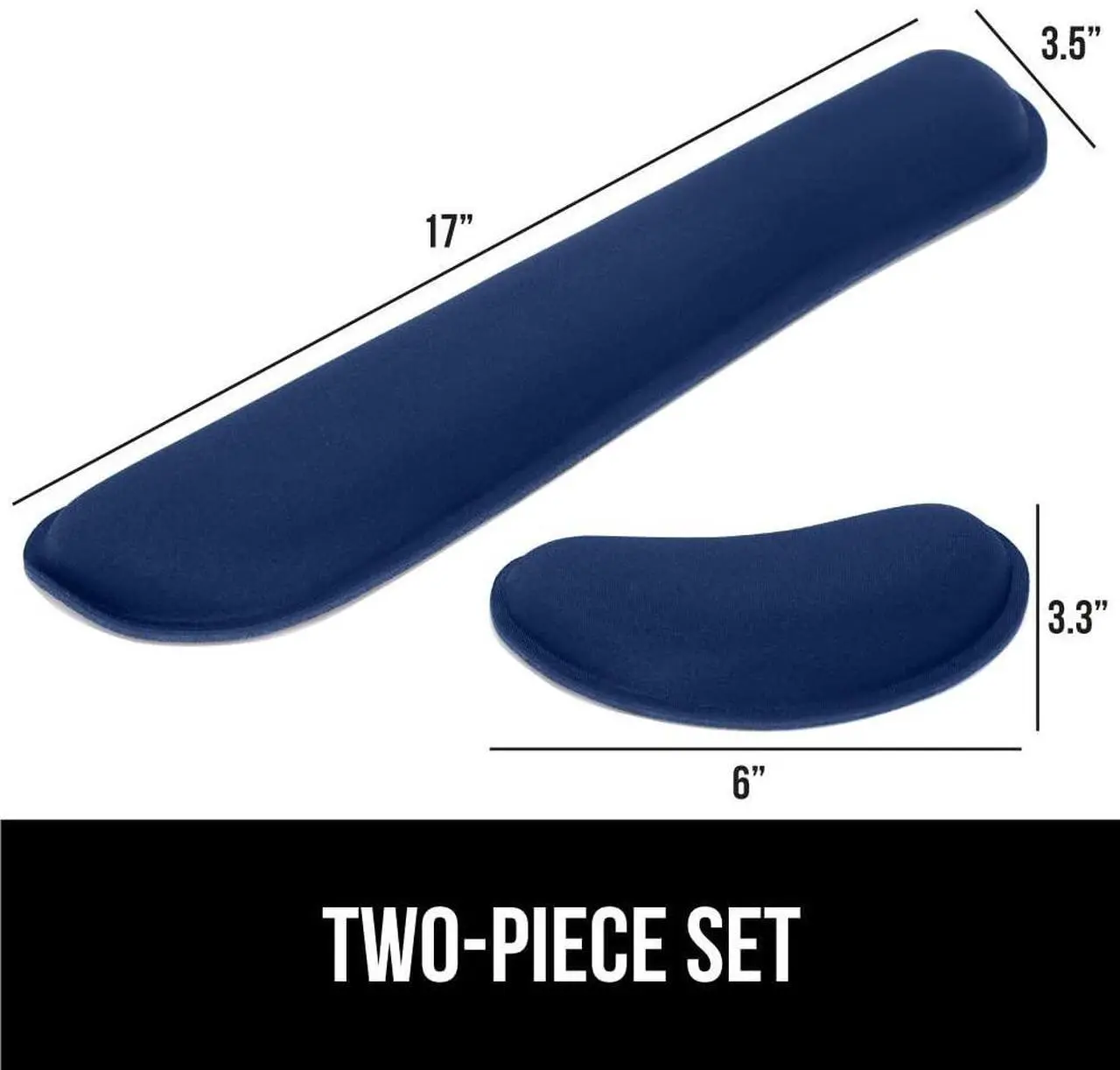 Alt view image 7 of 7 - GORILLA GRIP Silky Gel Memory Foam Wrist Rest for Computer Keyboard, Mouse, Ergonomic Design for Typing Pain Relief, Desk Pads Support Hand and Arm, Mousepad Rests, Stain Resistant, 2 Piece Pad, Navy