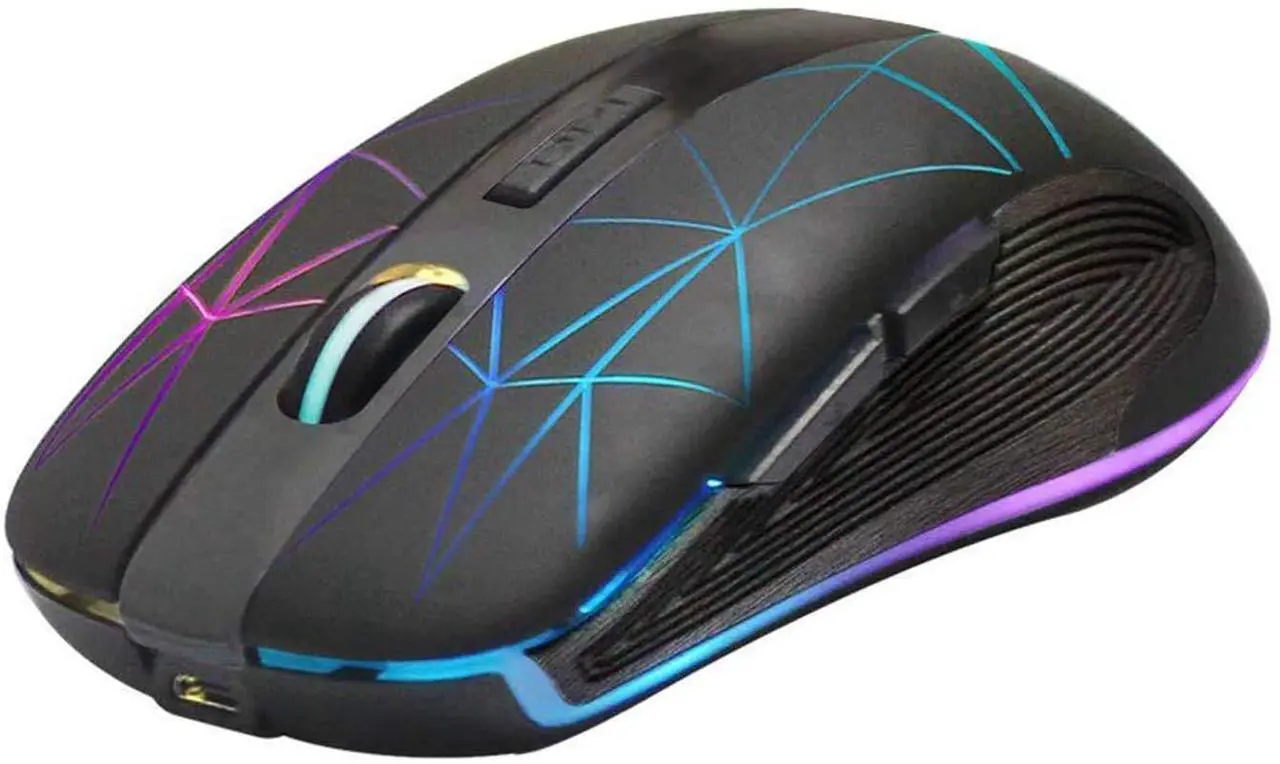 Main image of Rii RM200 2.4G Wireless Mouse with USB Nano Receiver, 5 Buttons Rechargeable Mouse,Colorful Backlit RGB Gaming Mouse for Notebook,PC,Computer-Black