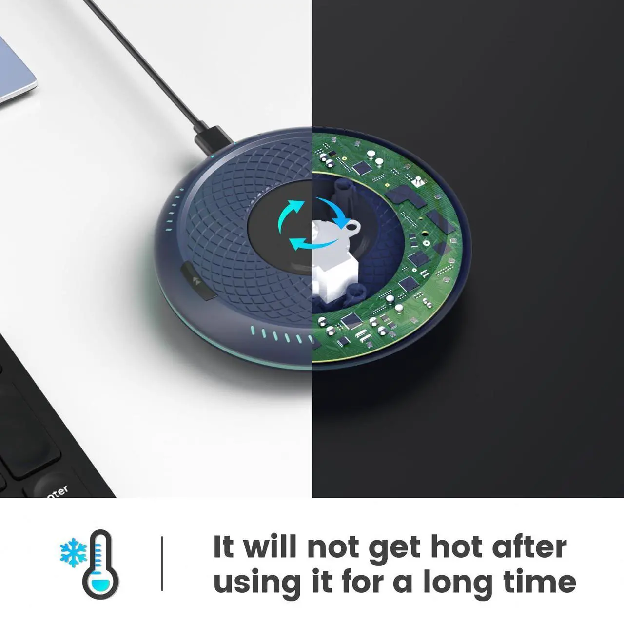 Alt view image 6 of 7 - Cloudeck Mouse Mover Undetectable Mouse Jiggler with ON/Off Switch,Turn & Stop, 2 Speed Modes with Memory Function, Random Move Mechanical Turntable Pad for Wired & Wireless Mouse