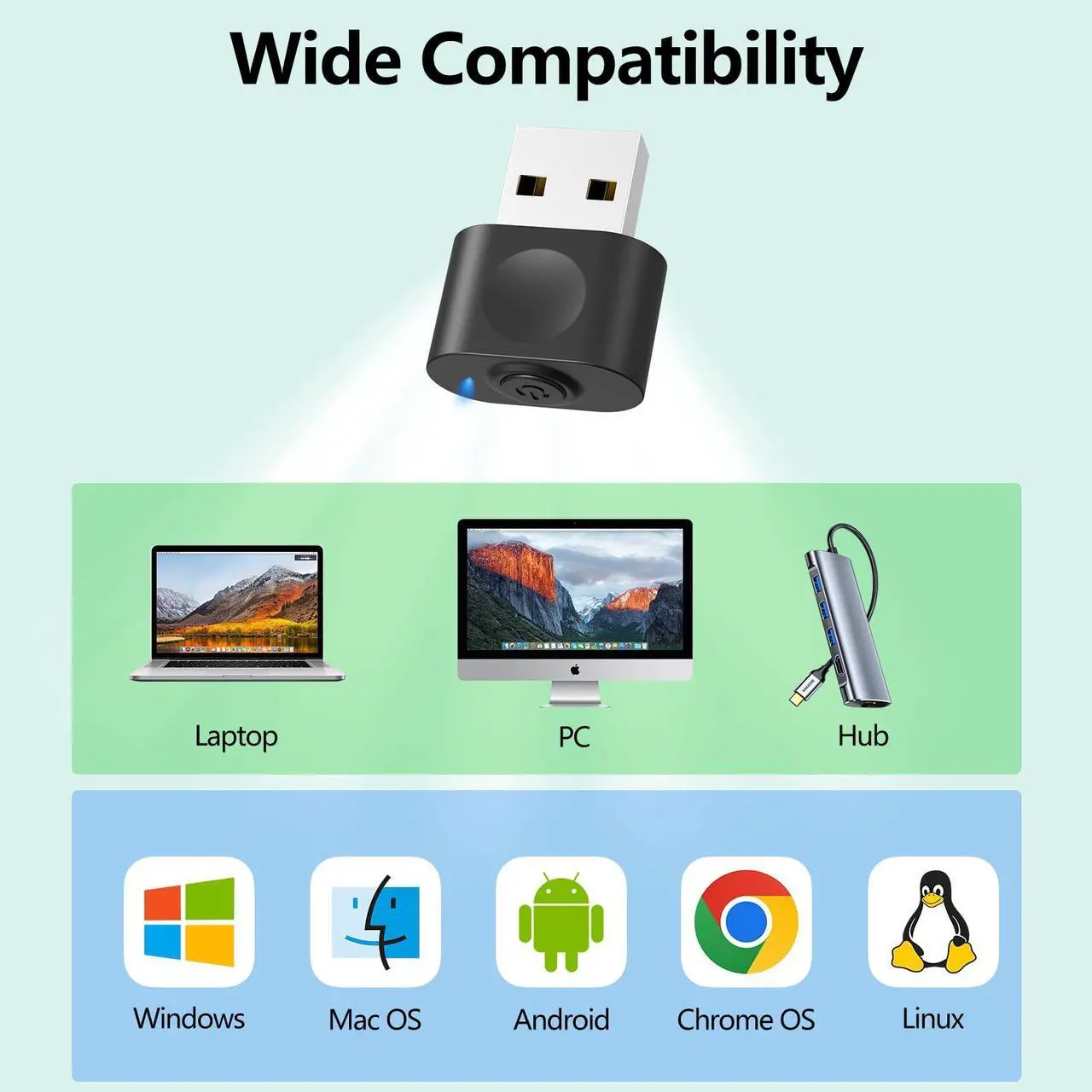 Alt view image 5 of 7 - HOTLIFE Undetectable Mouse Jiggler, USB Mover Device Keeps PC Awake, Driver-Free Wiggler Auto Shaker with 3 Mode Switch Button to Keep Laptop Computer Screen Active, Black