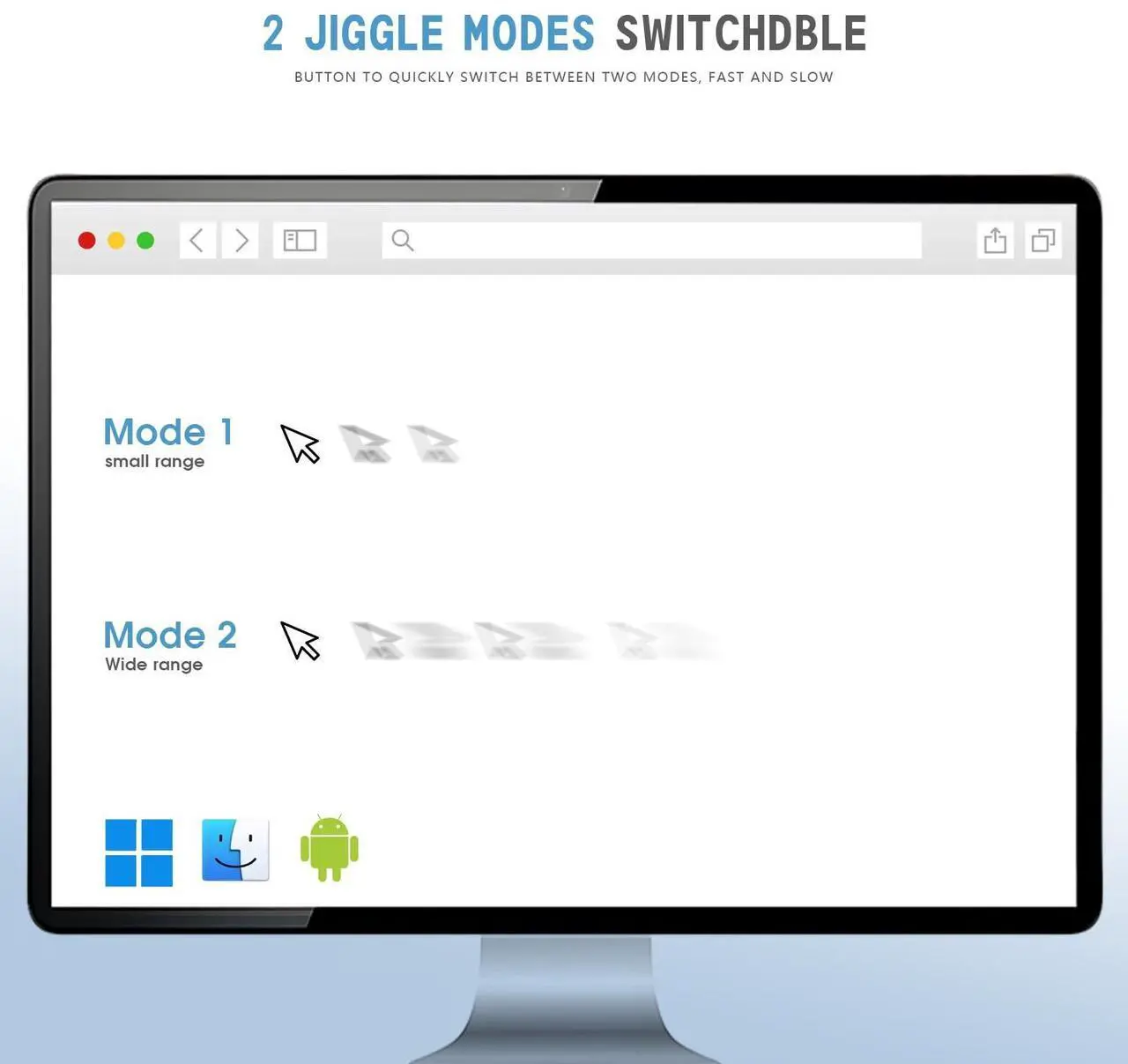 Alt view image 2 of 7 - Geyes USB Mouse Jiggler, Undetectable Mouse Mover Device Has Two Swing Modes Jiggle and Multi-Track,Keeps for Computer/Laptop Awake, Driver-Free, Plug-Playwith Switch (Metal Black)
