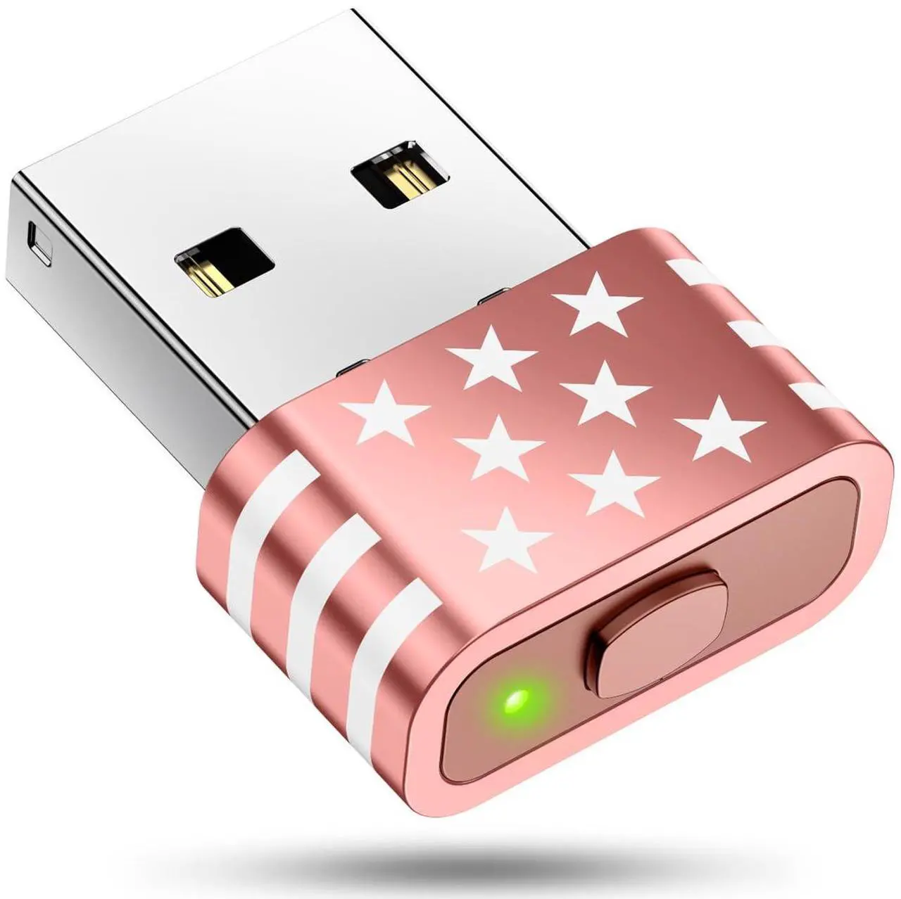 Main image of Geyes Mouse Jiggler, Undetectable Mouse Mover Device Has Two Swing Modes Jiggle and Multi-Track,Keeps for PC Computer Laptop Awake, Driver-Free, Plug-Play Adapter (Metal Rosegold)