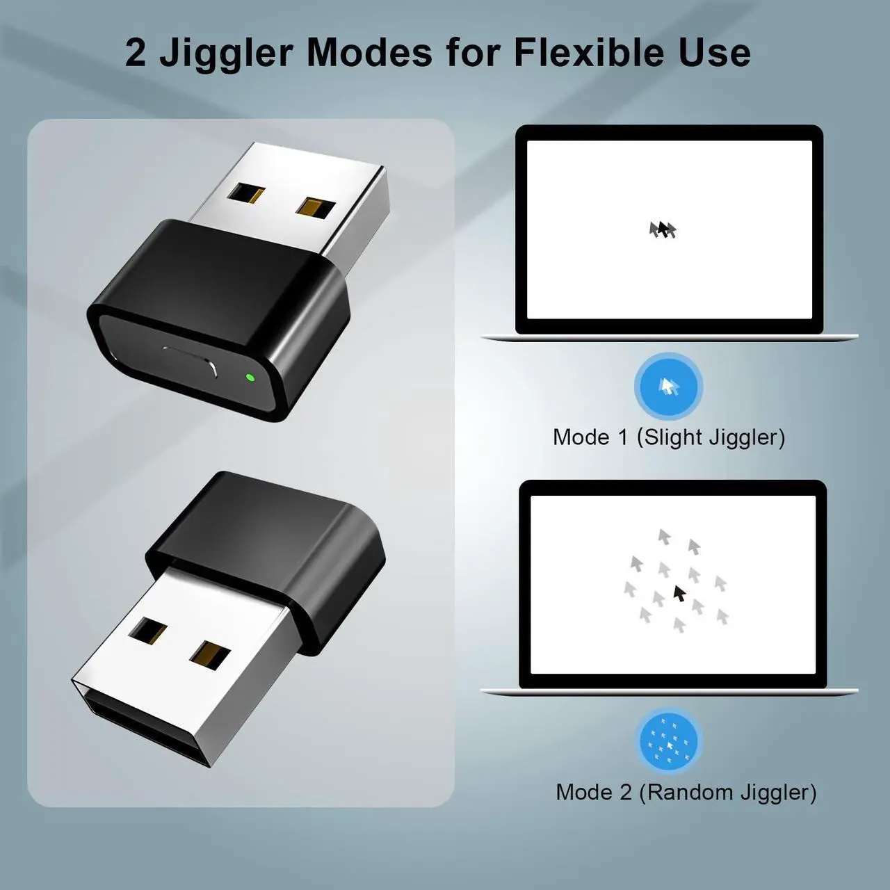 Alt view image 2 of 7 - QUI Metal USB Mouse Jiggler with Switch Button,Automatic Mouse Mover with 2 Jiggle Modes,Supports Multi-Track,Driver-Free,Plug-and-Play Keeps PC/Laptop Awake