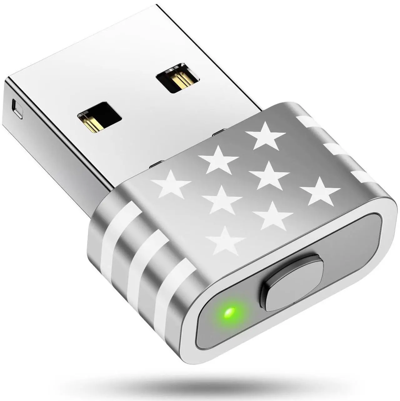 Main image of Geyes USB Mouse Jiggler, Undetectable Mouse Mover Device Has Two Swing Modes Jiggle and Multi-Track,Keeps for PC Computer Laptop Awake, Driver-Free, Plug-Playwith Switch Metal Silver