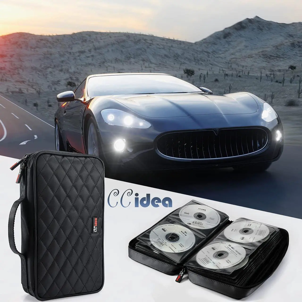 Alt view image 6 of 7 - CCidea 96 Capacity CD/DVD Case Holder Portable Wallet Disc Storage Binder for Car, Home, Travel (96-Black) Specials