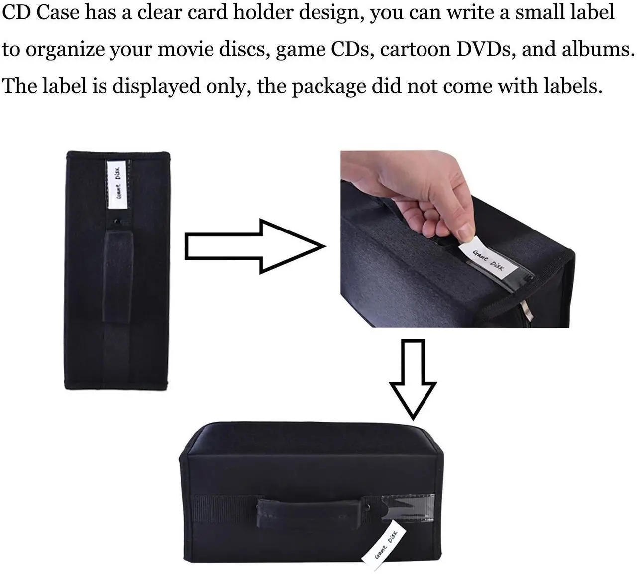 Alt view image 5 of 6 - alavisxf xx CD Case, 160 Capacity Nylon DVD Case Protective CD Case Holder Portable Disc Storage Organizer Bag for Car Home (Black160, 160 Capacity)