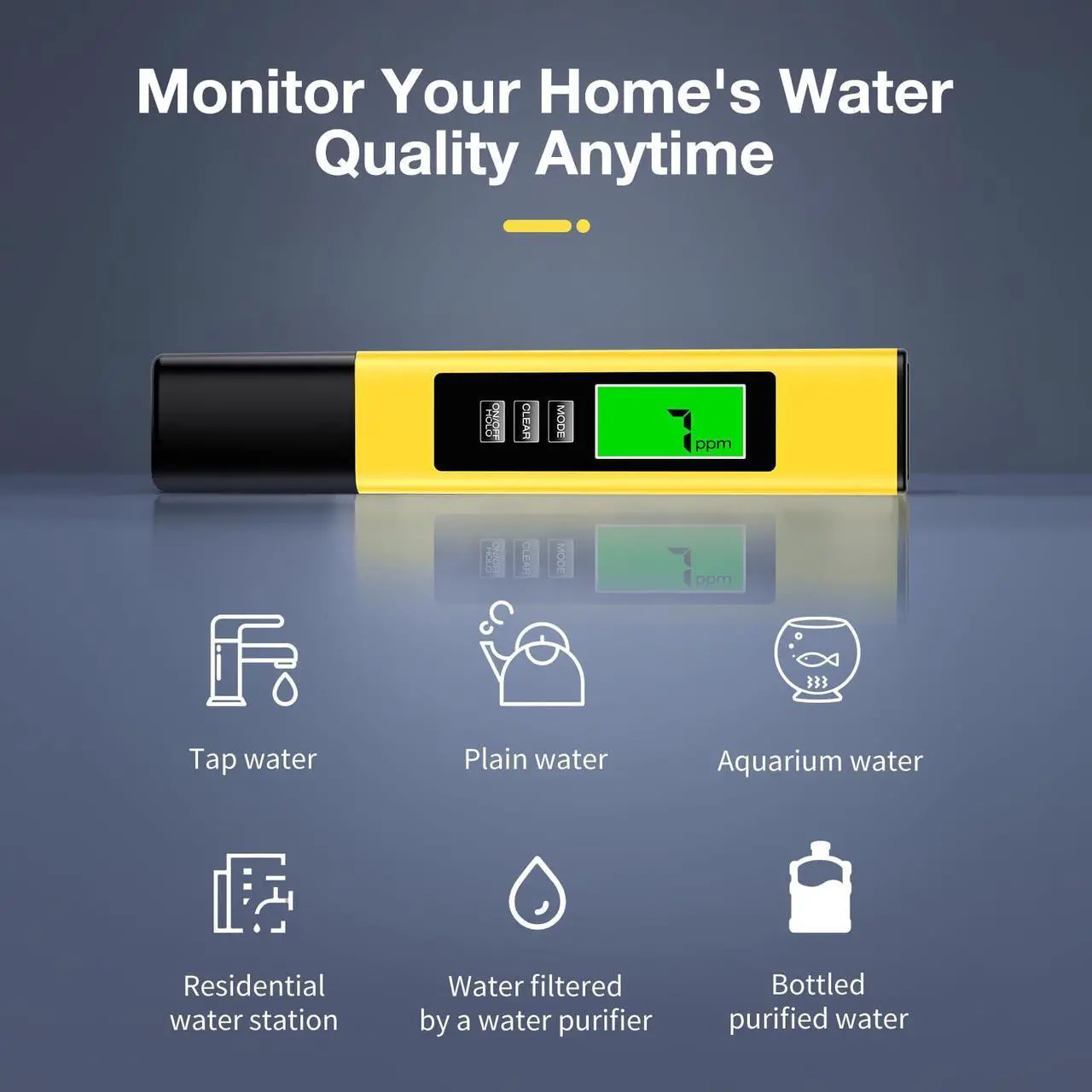 Alt view image 4 of 5 - 2025 All-New 4 in 1 Tds Meter Digital Water Tester - Accurate and Reliable TDS EC & Temp(°C,°F) Meter - 0-9990ppm - Professional Testing for Drinking Water, RO/DI System, Aquariums etc