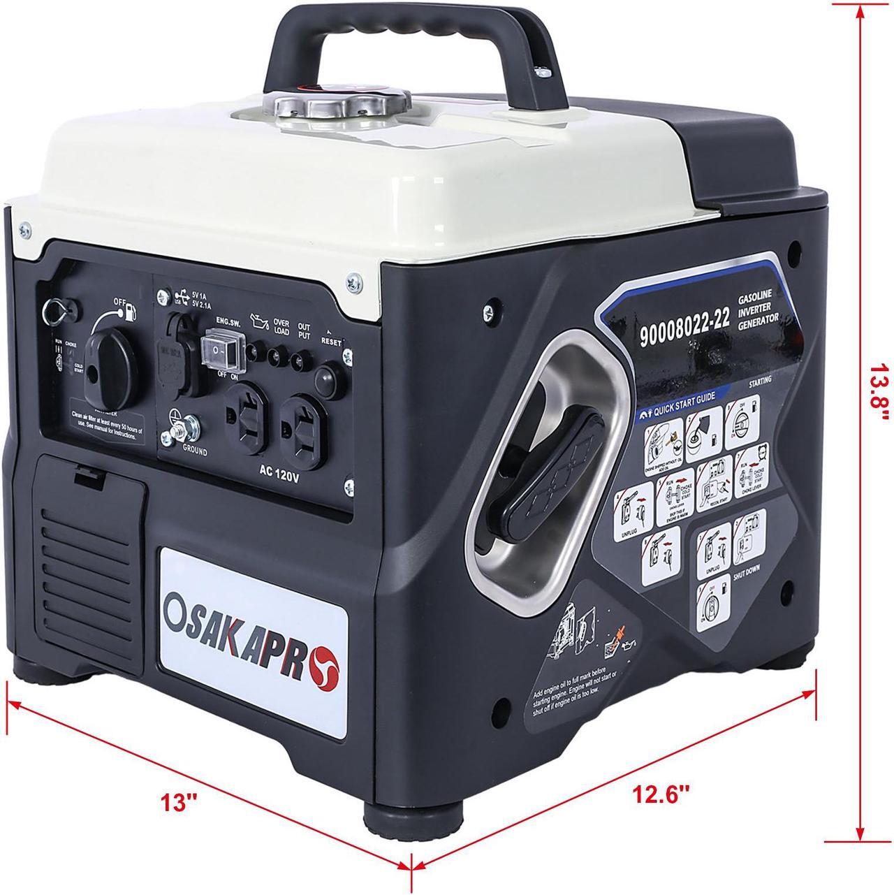 Alt view image 2 of 7 - Portable Inverter Generator,1200W ultra-quiet gas engine, EPA Compliant, Eco-Mode Feature, Ultra Lightweight for Backup Home Use & Camping
