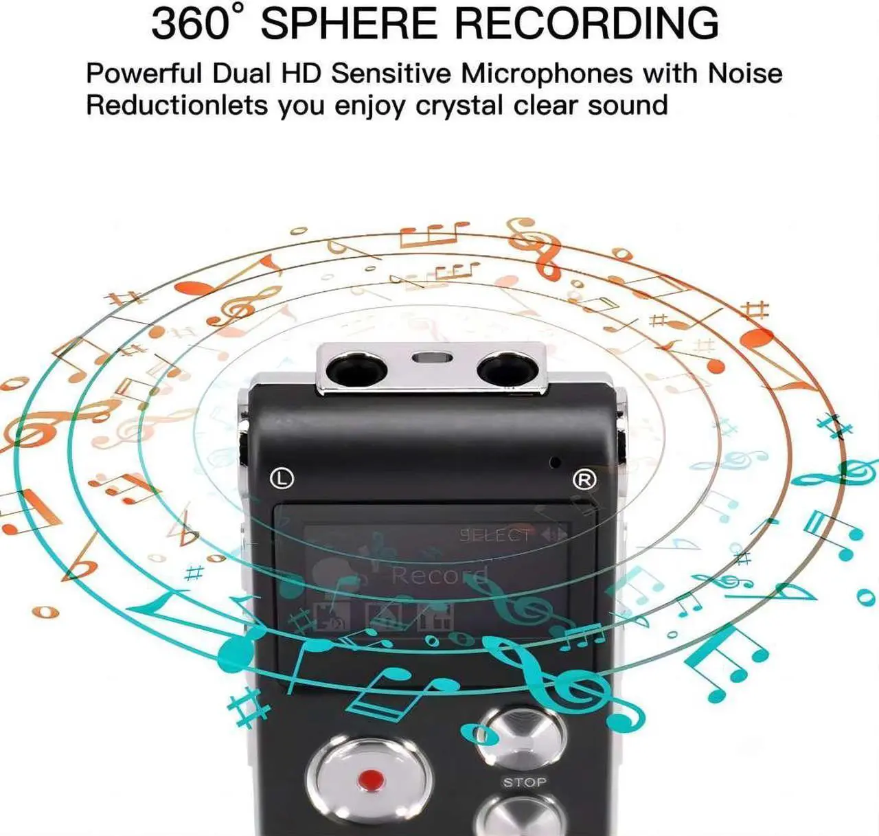 Alt view image 6 of 7 - Digital Voice Recorder Dictaphone Audio Sound Recorder Mini Small Spy Lecture