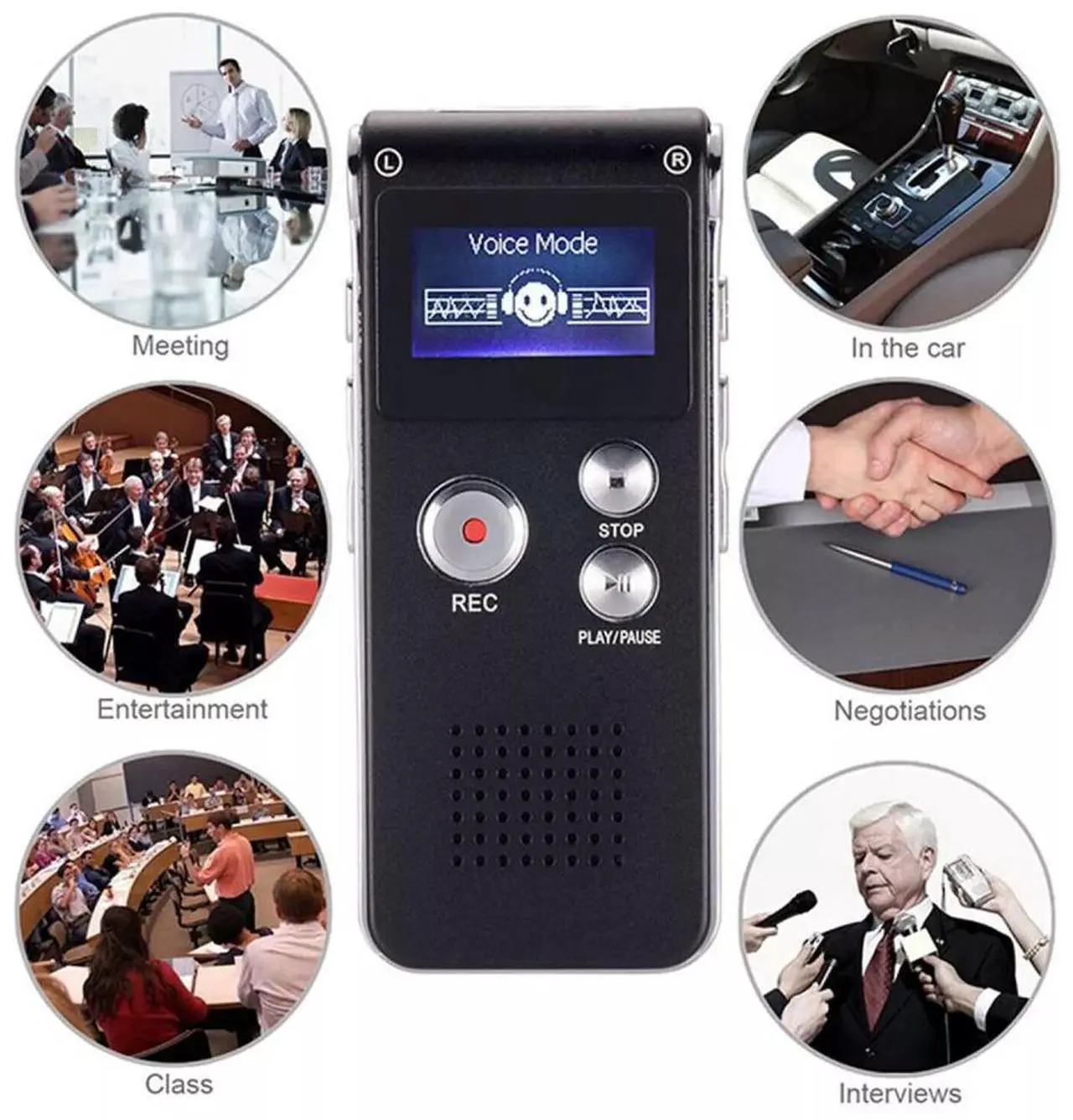 Alt view image 5 of 7 - Digital Voice Recorder Dictaphone Audio Sound Recorder Mini Small Spy Lecture