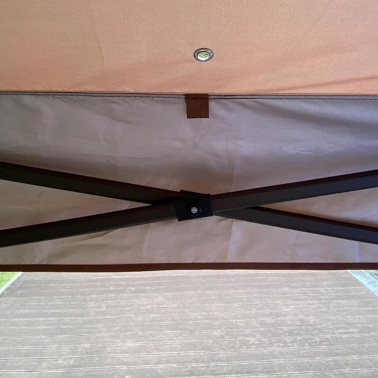 Alt view image 2 of 7 - Outdoor 11x 11Ft Pop Up Gazebo Canopy With Removable Zipper Netting,2-Tier Soft Top Event Tent,Suitable For Patio Backyard Garden Camping Area with 4 Sandbags,Brown