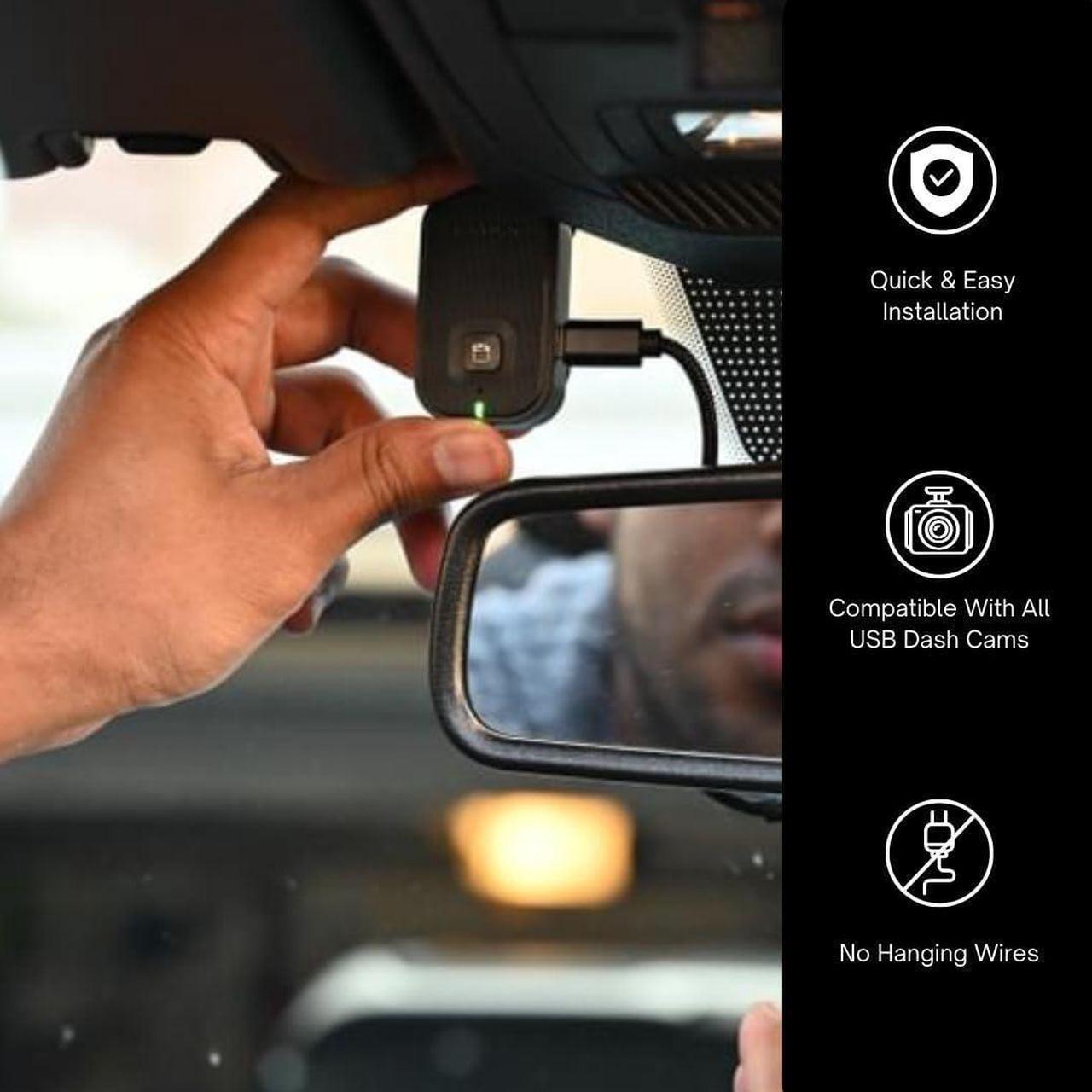 Alt view image 6 of 7 - Dongar Dashcam Power Adapter (16-pin Type A) for Ford Vehicles. Compatible with Select Bronco, F150 and more. Built-in USB Power Source, Connects to Rearview Mirror, Easy to Install