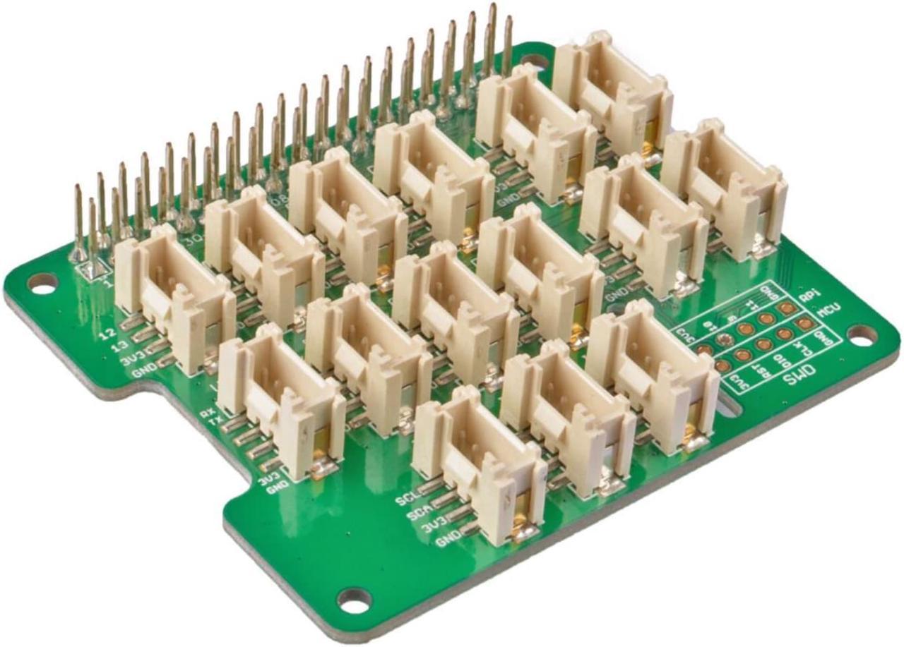 NGW-1pc Grove Base Hat for Raspberry Pi - 24-Pin GPIO maintain, Grove interface for 3× I2C, 1× UART, 6× Digital, 4× Analog, SWD Debug interface, 1x PWM Port