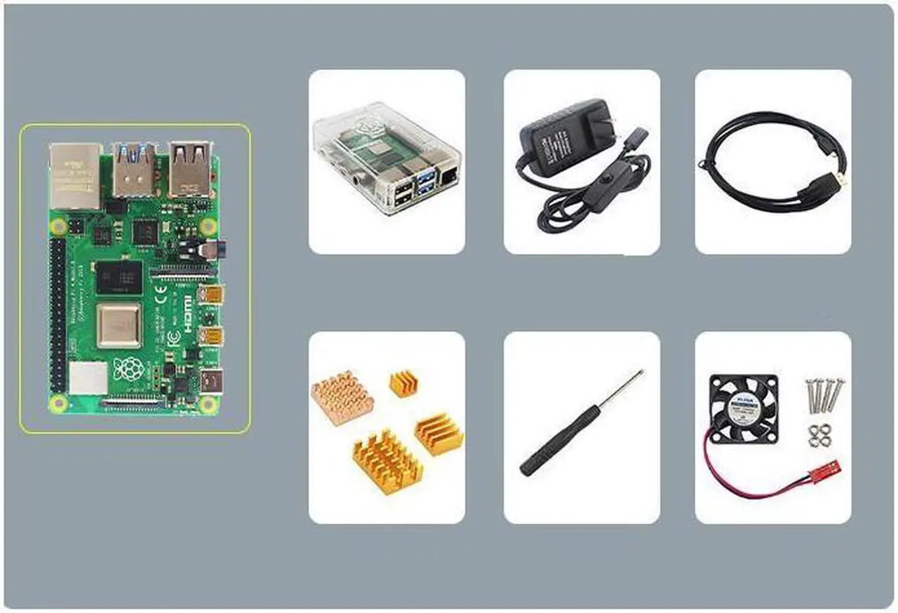 Main image of Raspberry Pi Raspberry Pi 4 Model - 8GB With Power Supply/case/micro HDMI/Card reader/Cooling fan/screwdriver