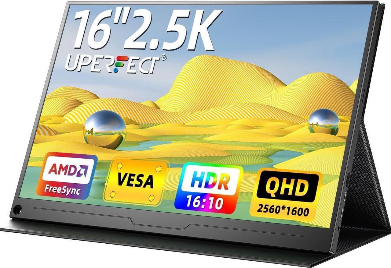 Main image of EVICIV 16" Portable Monitor 2K 144HZ HDR FreeSync Portable Gaming Monitor 2*USB C HDMI w/VESA & Smart Case Matte IPS Eye Care External Second Screen