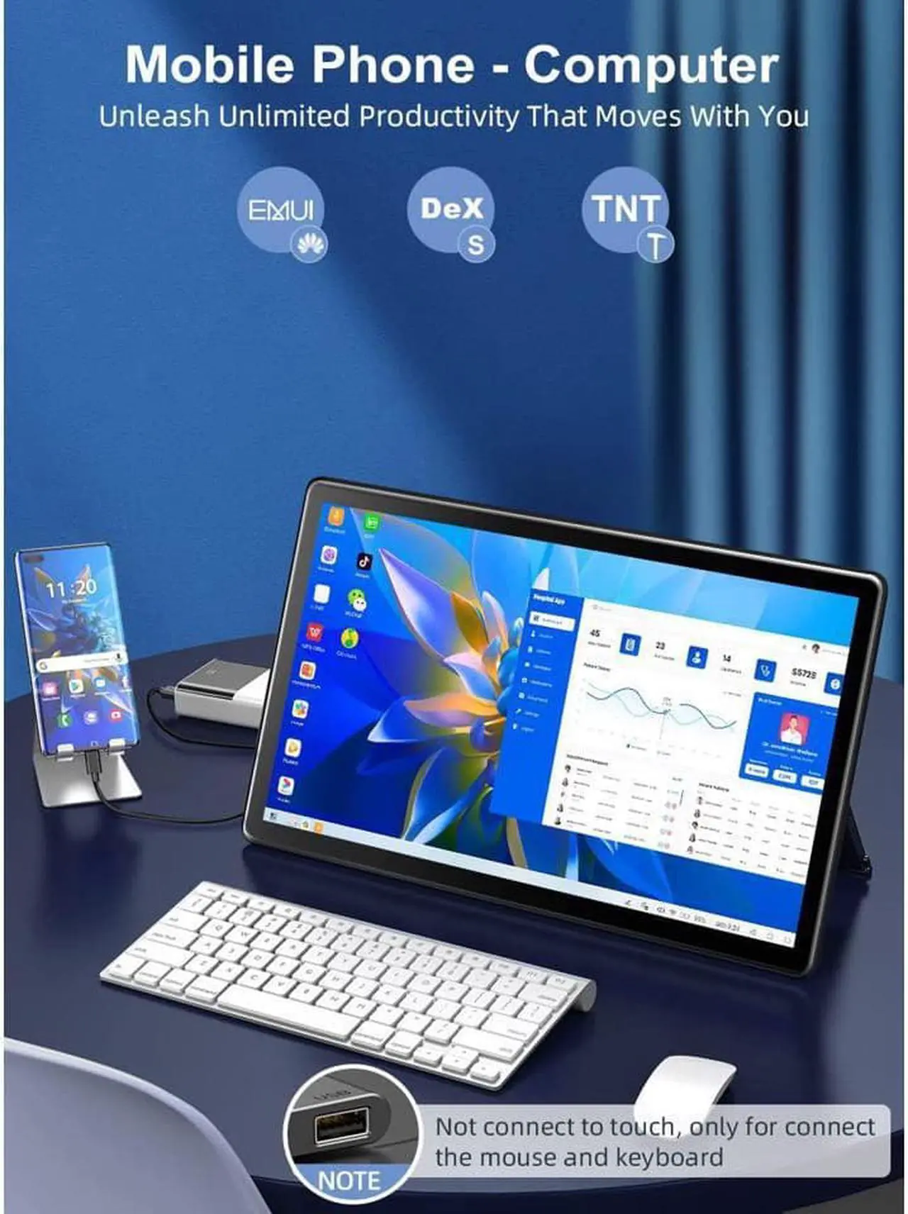 Alt view image 3 of 7 - Portable Monitor Touchscreen Kickstand, 15.6" Freestanding Touch USB C Monitors, 2000:1 Contrast Ratio 1080P 100% sRGB IPS External Screen with HDMI Type C Travel Display for Laptop PC Phone PS4 Xbox