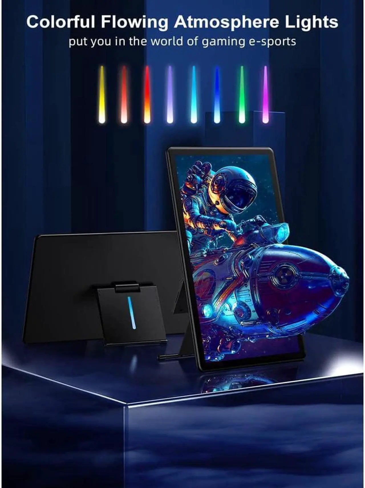 Alt view image 7 of 7 - Portable Monitor Touchscreen Kickstand, 15.6" Freestanding Touch USB C Monitors, 2000:1 Contrast Ratio 1080P 100% sRGB IPS External Screen with HDMI Type C Travel Display for Laptop PC Phone PS4 Xbox