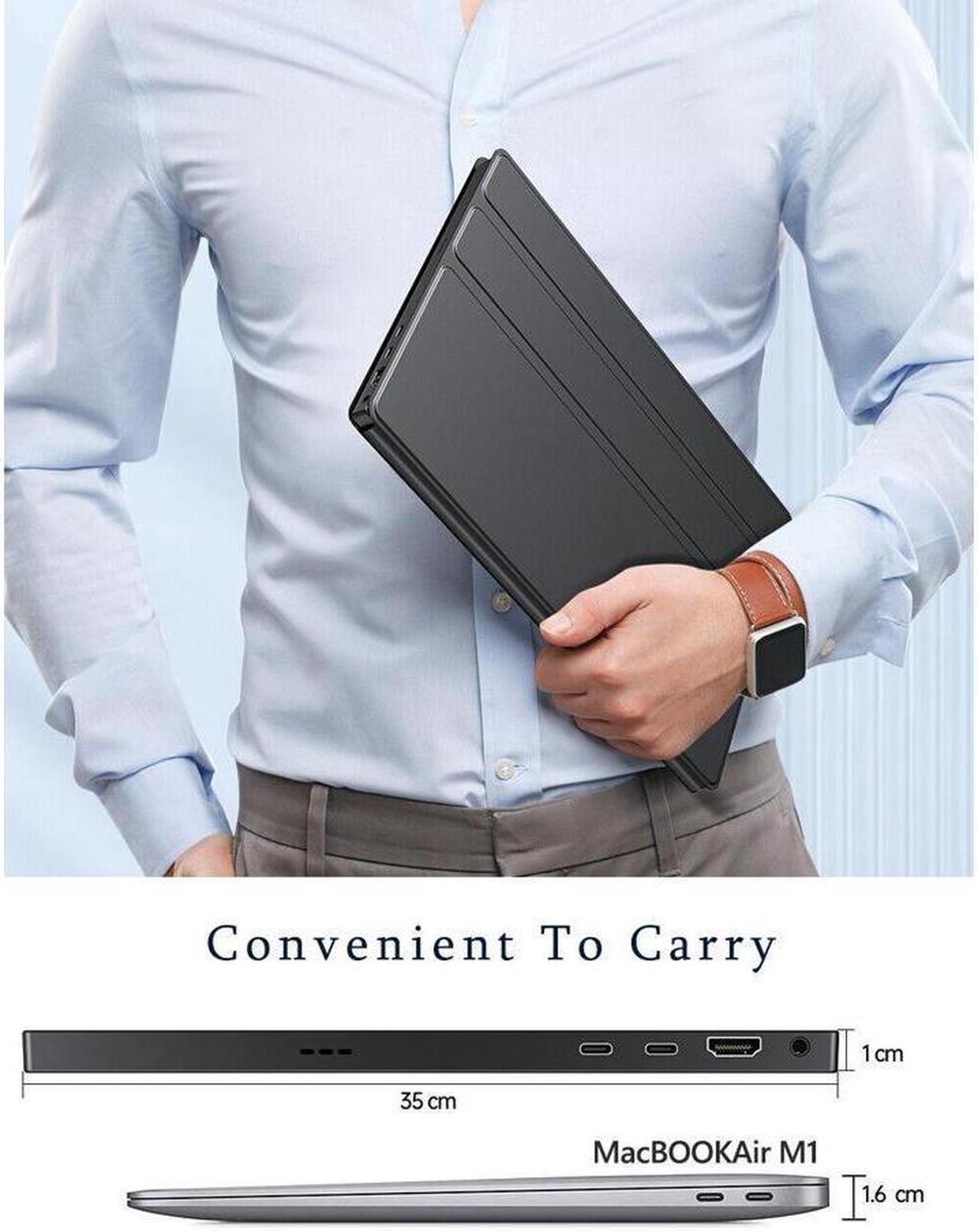 Alt view image 7 of 7 - NEWSOUL Portable Monitor 15.6'' Computer Display [100% sRGB High Color Gamut] 1920×1080 USB C Monitor FHD Eye Care Gaming Screen IPS Mini HDMI Type C OTG Dual Speaker VESA, Included Smart Cover Stand