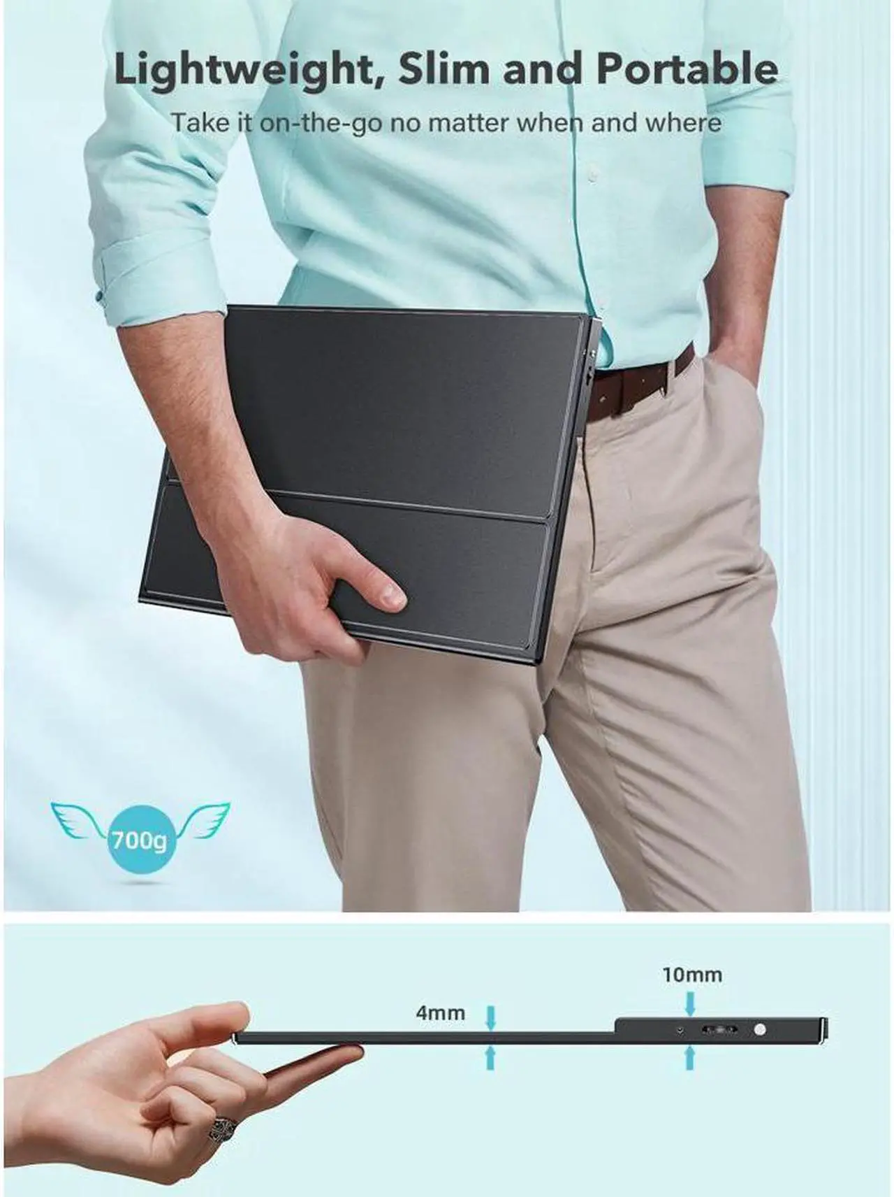 Alt view image 7 of 7 - NEW 15.6" Portable 10 Point Touch Screen Monitor FHD 1080P For Gaming PC Phone