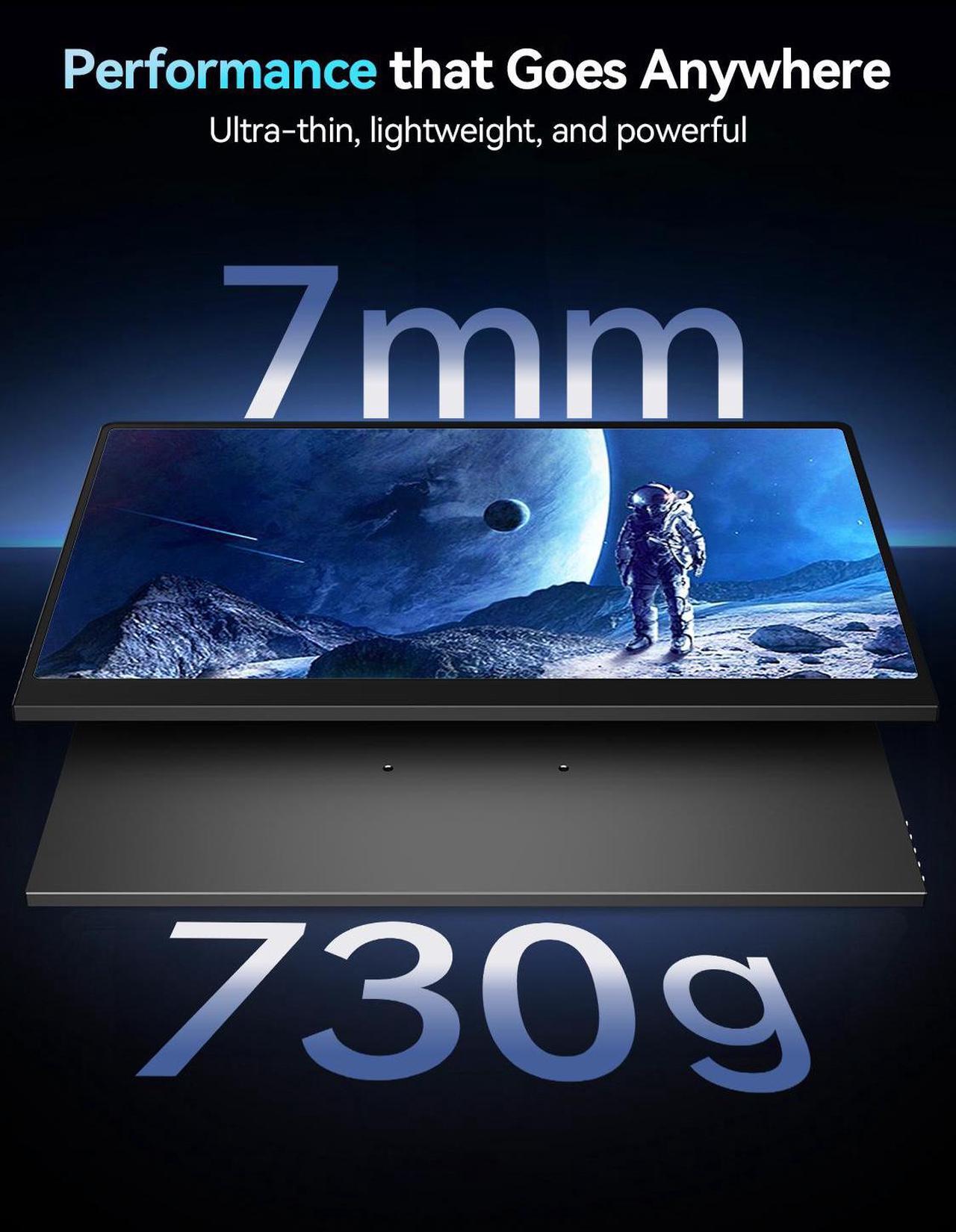 Alt view image 6 of 7 - Newsoul OLED Portable Monitor 16", 3K 2880x1800 120Hz 0.1ms Portable Gaming Display 500 Nits Brightness| 100000:1 Contrast| 100% DCI-P3| Ultra-Slim Travel Monitor for Laptop PC Phone Game Consoles