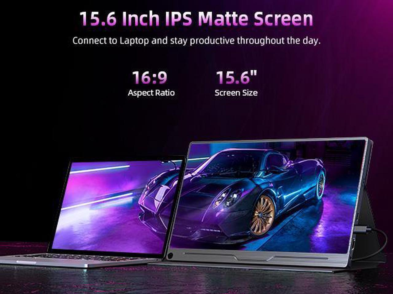Alt view image 3 of 7 - Newsoul 15.6" 4K UHD FreeSync Monitor with 100% AdobeRGB, 450 Nits Brightness, Dual Type-C, HDMI, VESA Mount & Smart Case