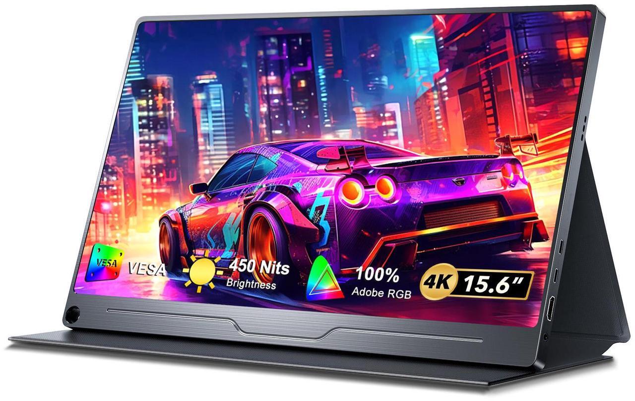 Alt view image 7 of 7 - NEWSOUL 15.6" 4K Portable Monitor UHD Screen 3840*2160 Laptop Extended Monitor, 1300:1 100% sRGB USB-C HDMI Portable Gaming Monitor HDR Travel Monitor with Speakers & Smart for Laptop PS5/4 Xbox