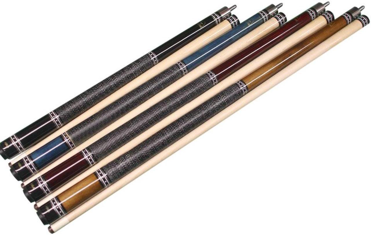 Aska Set of 4 Short Kids Pool Cue Sticks L9CS, Stained Maple, Canadian Hardrock Maple Shaft, 13mm Tip, Mixed Lengths 36",42",48",52", L9CS