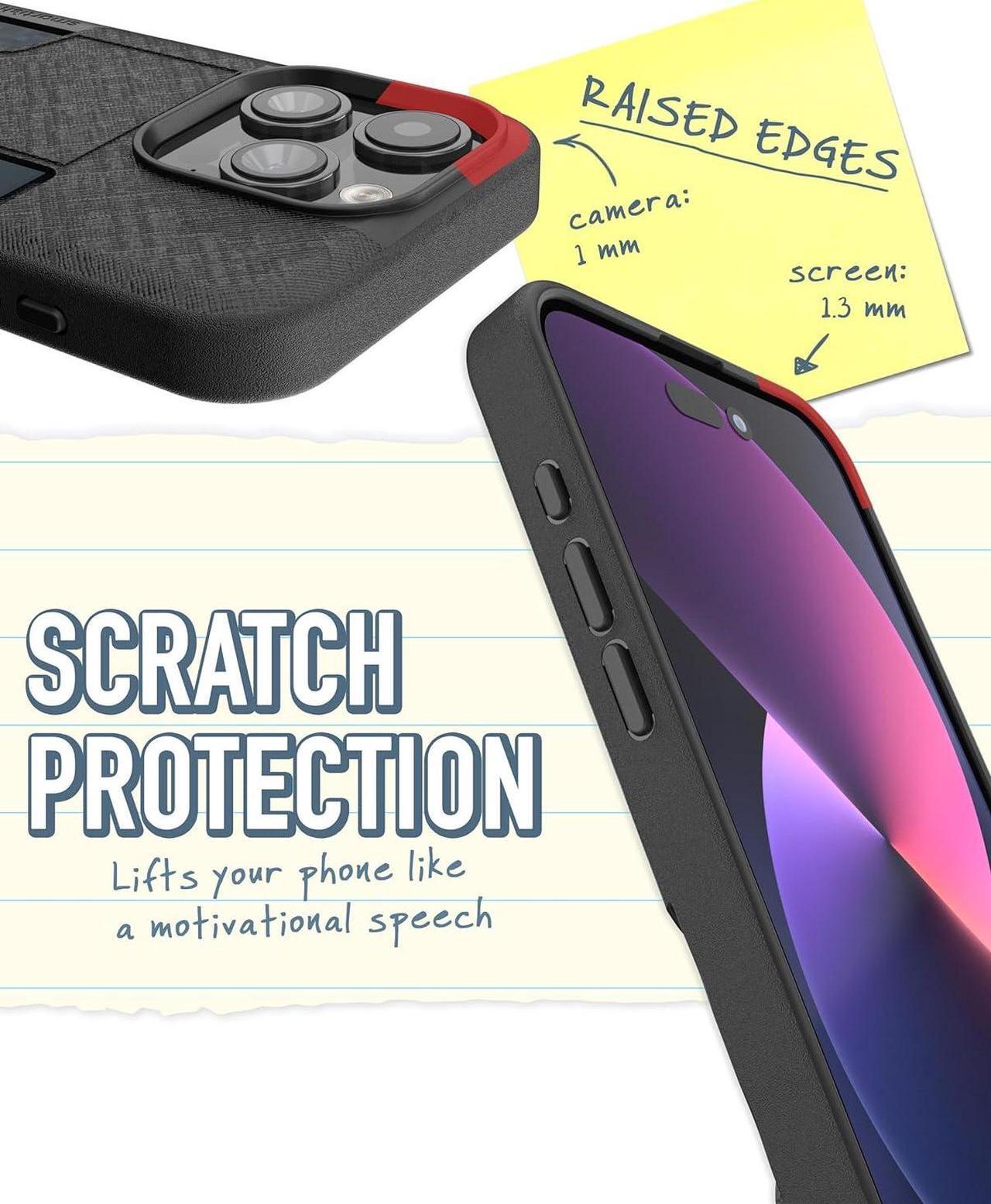 Alt view image 4 of 7 - Smartish iPhone 15 Pro Wallet Case - Wallet Slayer Vol. 2 [Slim + Protective] Credit Card Holder with Kickstand - Drop Tested Hidden Card Slot Compatible with Apple iPhone 15 Pro - Black Tie Affair