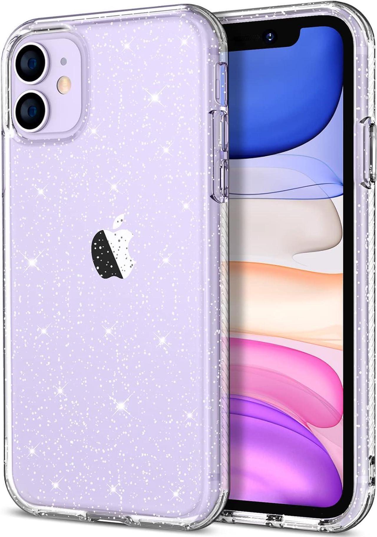 Main image of Case for iPhone 11 Case Glitter, Cute Sparkly Clear Glitter Shiny Bling Sparkle Cover, Anti-Scratch Soft TPU Thin Slim Fit Shockproof Protective Phone Cases for Women Girls Girly, Clear Glitter