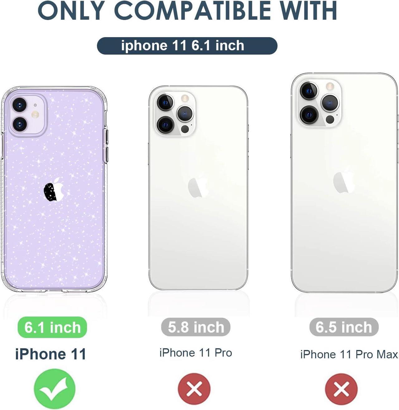 Alt view image 7 of 7 - Case for iPhone 11 Case Glitter, Cute Sparkly Clear Glitter Shiny Bling Sparkle Cover, Anti-Scratch Soft TPU Thin Slim Fit Shockproof Protective Phone Cases for Women Girls Girly, Clear Glitter