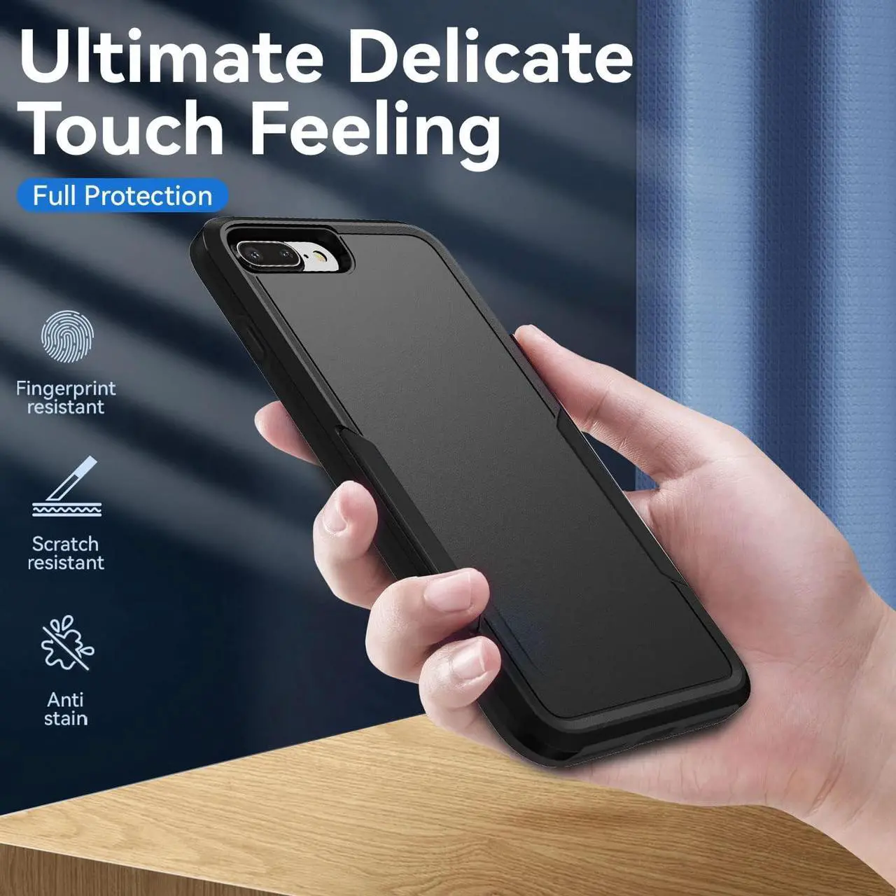 Alt view image 6 of 6 - for iPhone 8 Plus Case, iPhone 7 Plus Case,with HD Screen Protector,[Military Grade Drop Tested] Heavy-Duty Tough Rugged Shockproof Protective Phone Case for iPhone 7 Plus /iPhone 8 Plus 5.5, Black