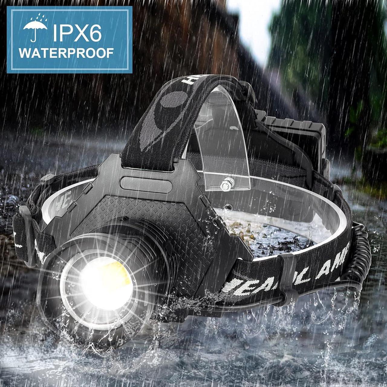 Alt view image 5 of 7 - LED Headlamp USB Rechargeable Head Lamp XHP70 Super Bright 90000 High Lumen with 5 Modes Batteries Included Zoomable Waterproof Headlight for Camping Hunting Running Fishing Biking
