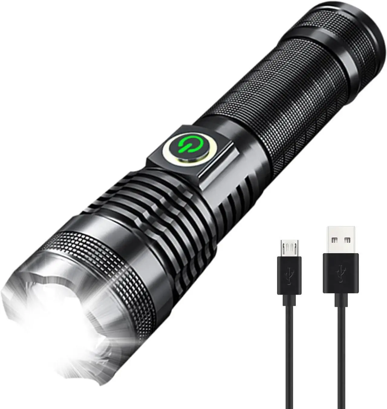 Main image of 600000 Hign Lumen Handheld Flashlight Rechargeable LED Tactical Flashlight with 5 Modes Waterproof for Camping Hiking Outdoor Biking Emergency Self Defense