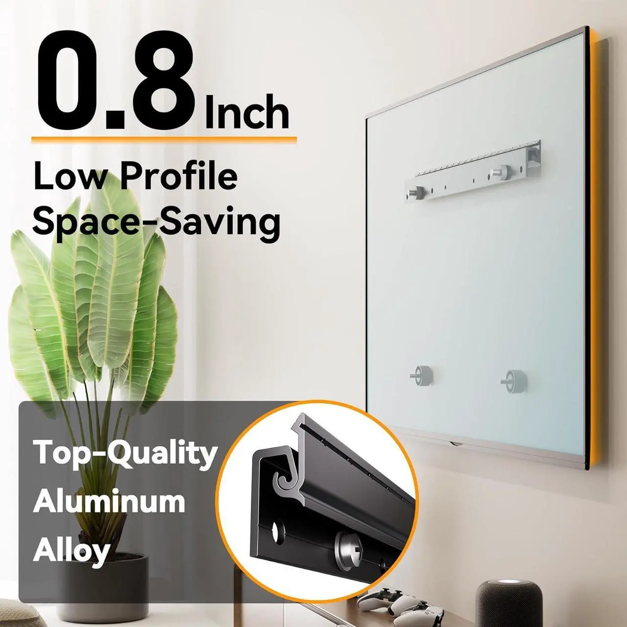Alt view image 4 of 7 - No Stud TV Wall Mount for 32-75 Inch Flat Screen, Studless TV Wall Mount with Max 150 lbs Load Capacity, Easy-to-Assemble Non-Drill Mounted TV Hanger Fits Most LED LCD Plasma TVs & Monitors