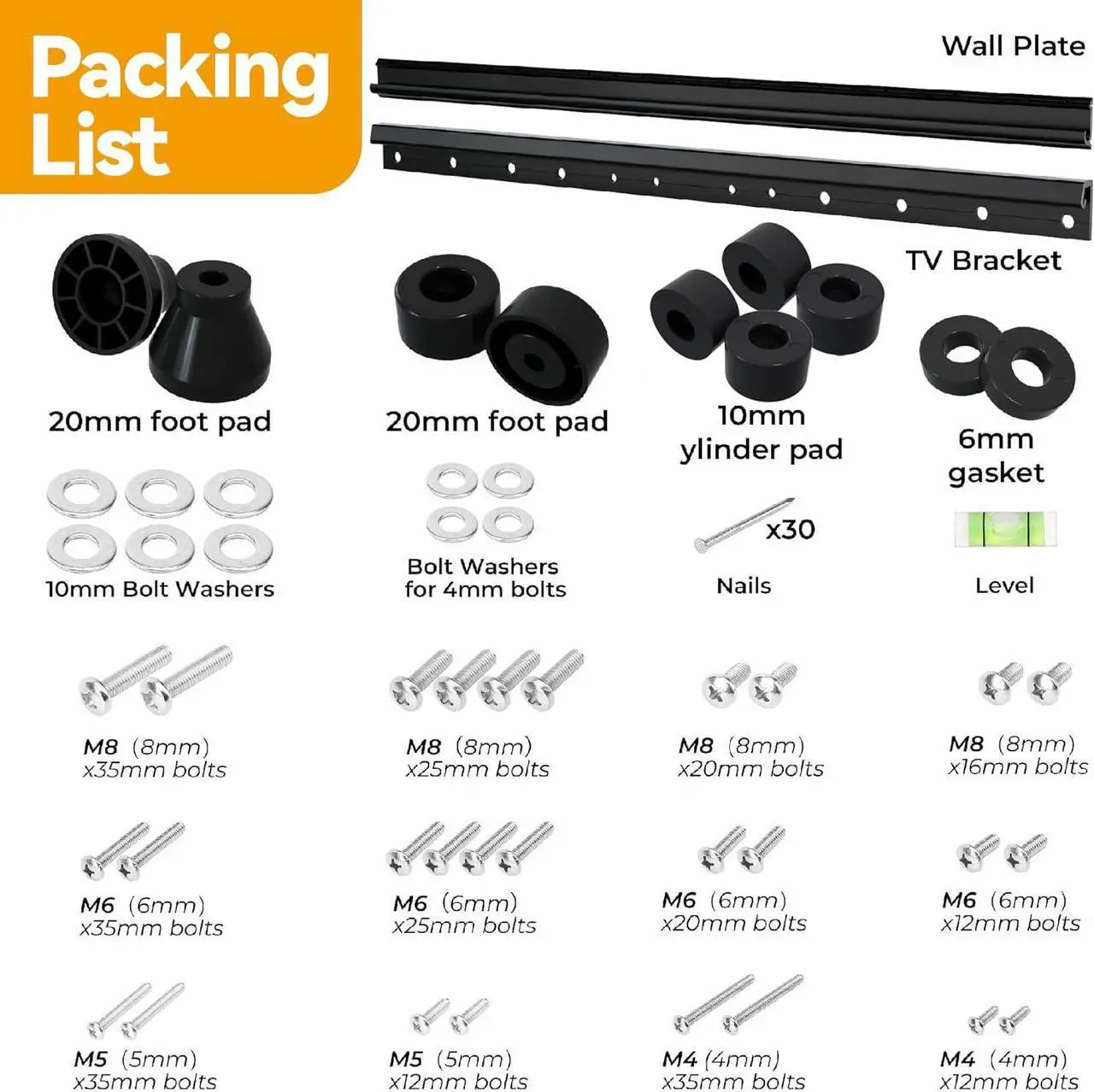 Alt view image 7 of 7 - No Stud TV Wall Mount for 32-75 Inch Flat Screen, Studless TV Wall Mount with Max 150 lbs Load Capacity, Easy-to-Assemble Non-Drill Mounted TV Hanger Fits Most LED LCD Plasma TVs & Monitors