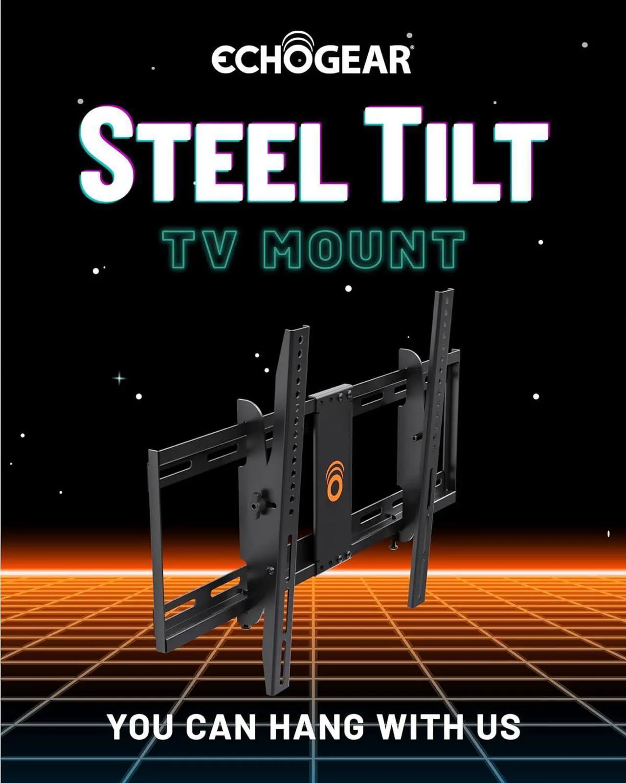 Alt view image 2 of 7 - ECHOGEAR Tilting TV Wall Mount with Low Profile Design for 32-70 inch TVs - Eliminates Screen Glare with 15º of Smooth Tilt - Easy Install with All Hardware Included - EGLT1-BK