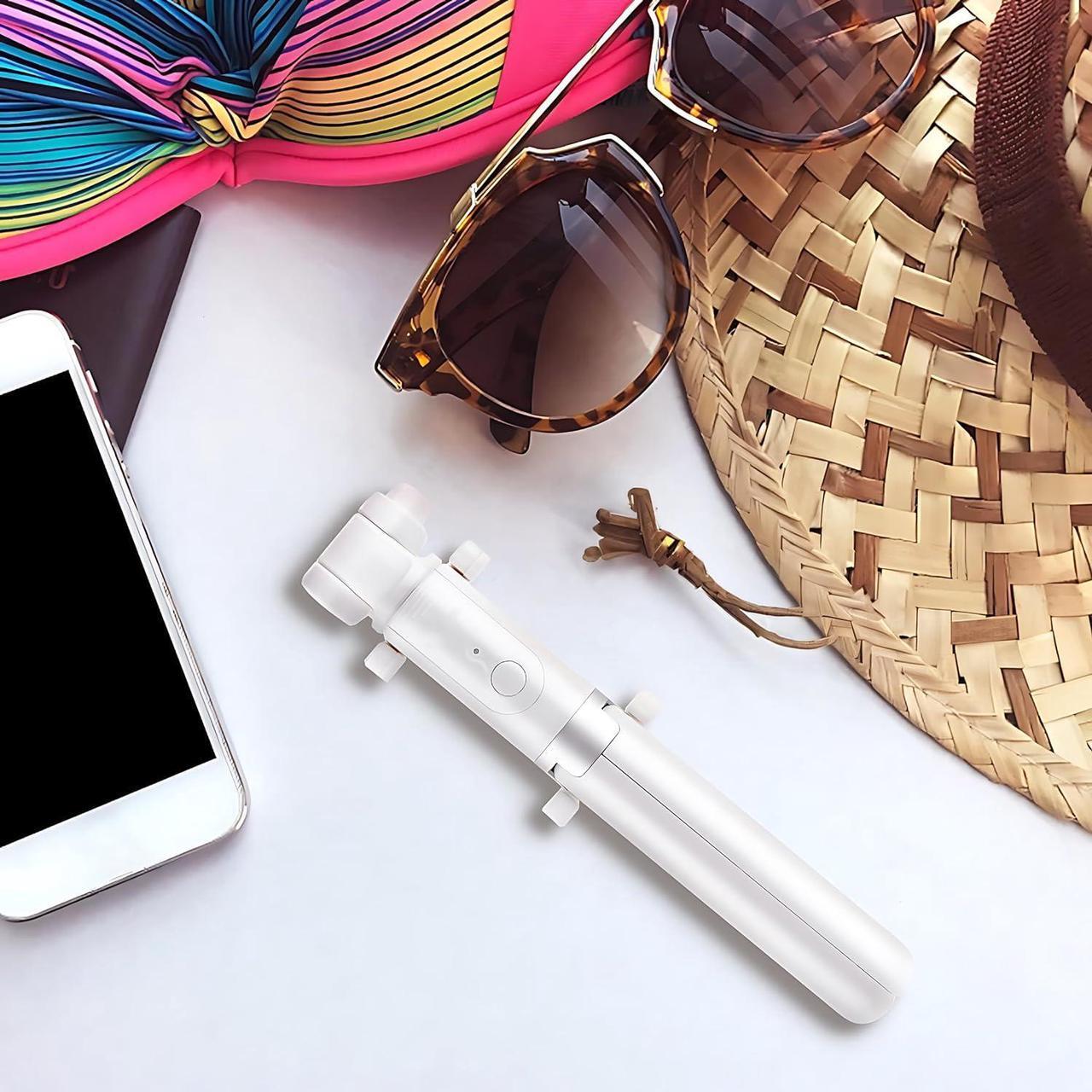 Alt view image 7 of 7 - Selfie Stick Tripod with Wireless Remote Controller Pouch Extendable Adjustable Stand Mount Light-Weight V-Log Compatible with All Apple iPhone, Samsung Galaxy (White)