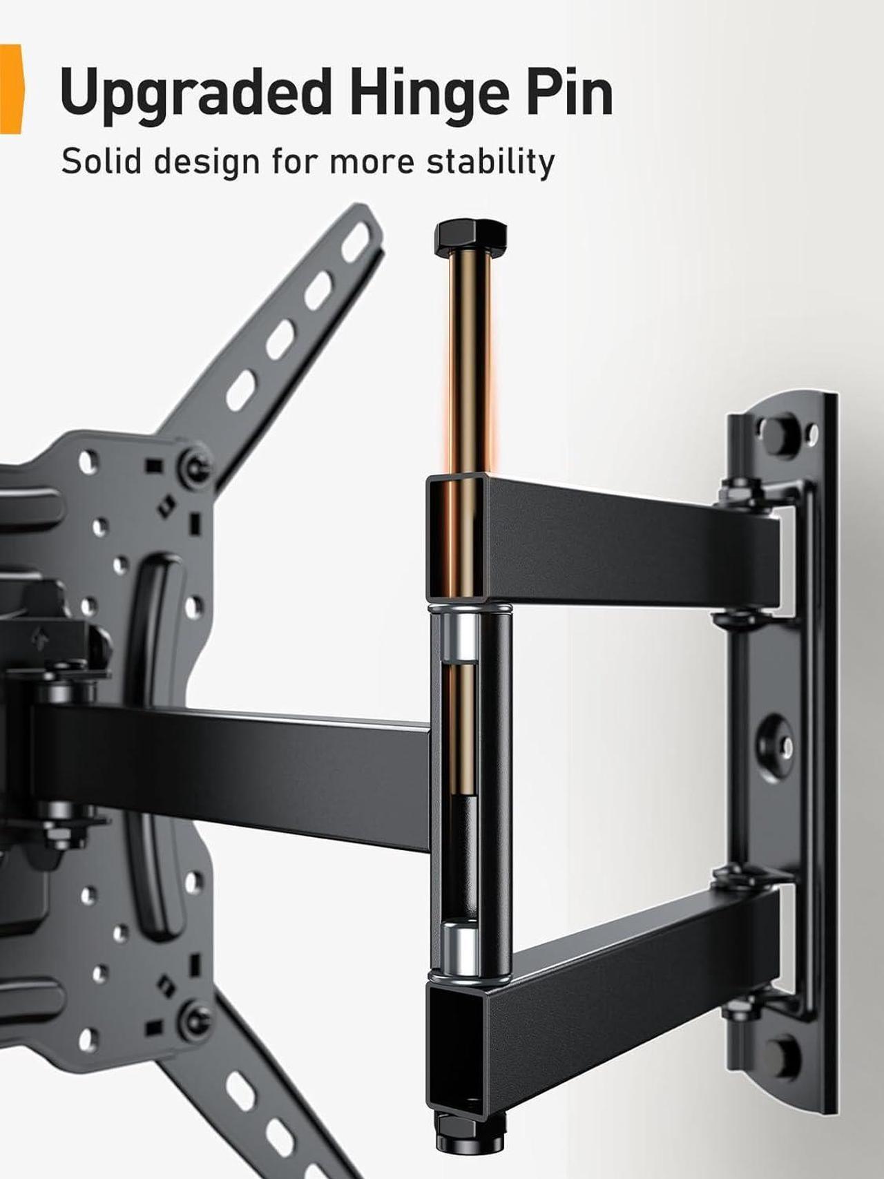 Alt view image 2 of 7 - Perlegear Full Motion TV Wall Mount for 26-55 inch Flat or Curved TVs, Wall Mount TV Bracket with Articulating Arm, Swivel, Tilt, Extension, Corner TV Wall Mount Max VESA 400x400mm up to 60 lbs PGMFK3