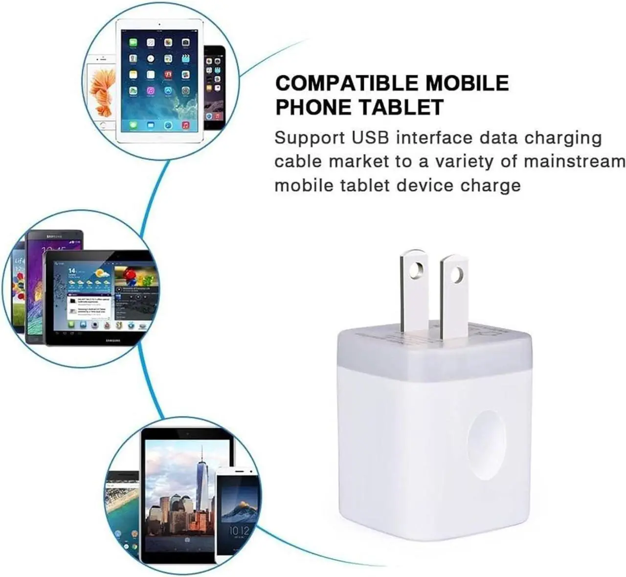 Alt view image 5 of 7 - USB Wall Charger 2Pack Dual Port 2.1Amp Fast Brick Base Adapter Charging Block Charger Cube Plug Charger Box for iPhone 16 Pro Max 15 14 13 12 11 Pro X 6 6S 7 8 Plus iPad  Android