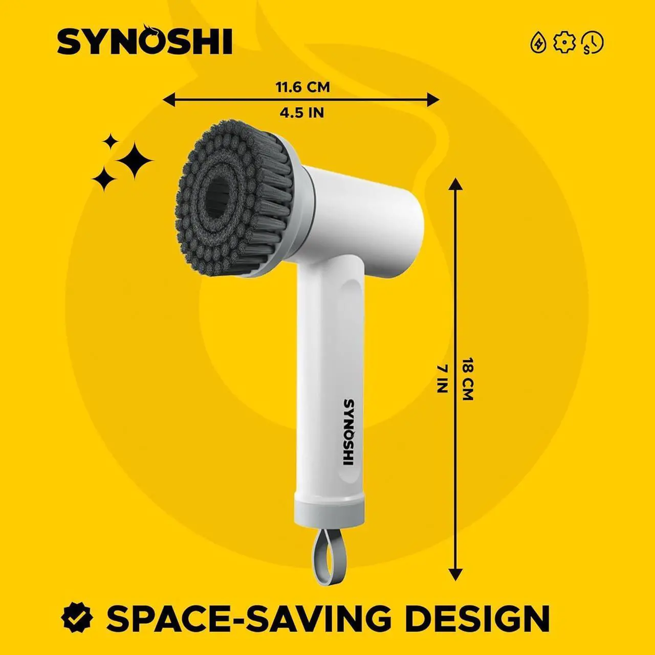 Alt view image 7 of 7 - SYNOSHI Electric Spin Scrubber, Power Cleaning Brush with 3 Heads, Cordless Waterproof Shower Scrubber with Dual Speed, Perfect for Cleaning Bathroom, Tile, Cars, Floor. Electric Scrub Brush for tub