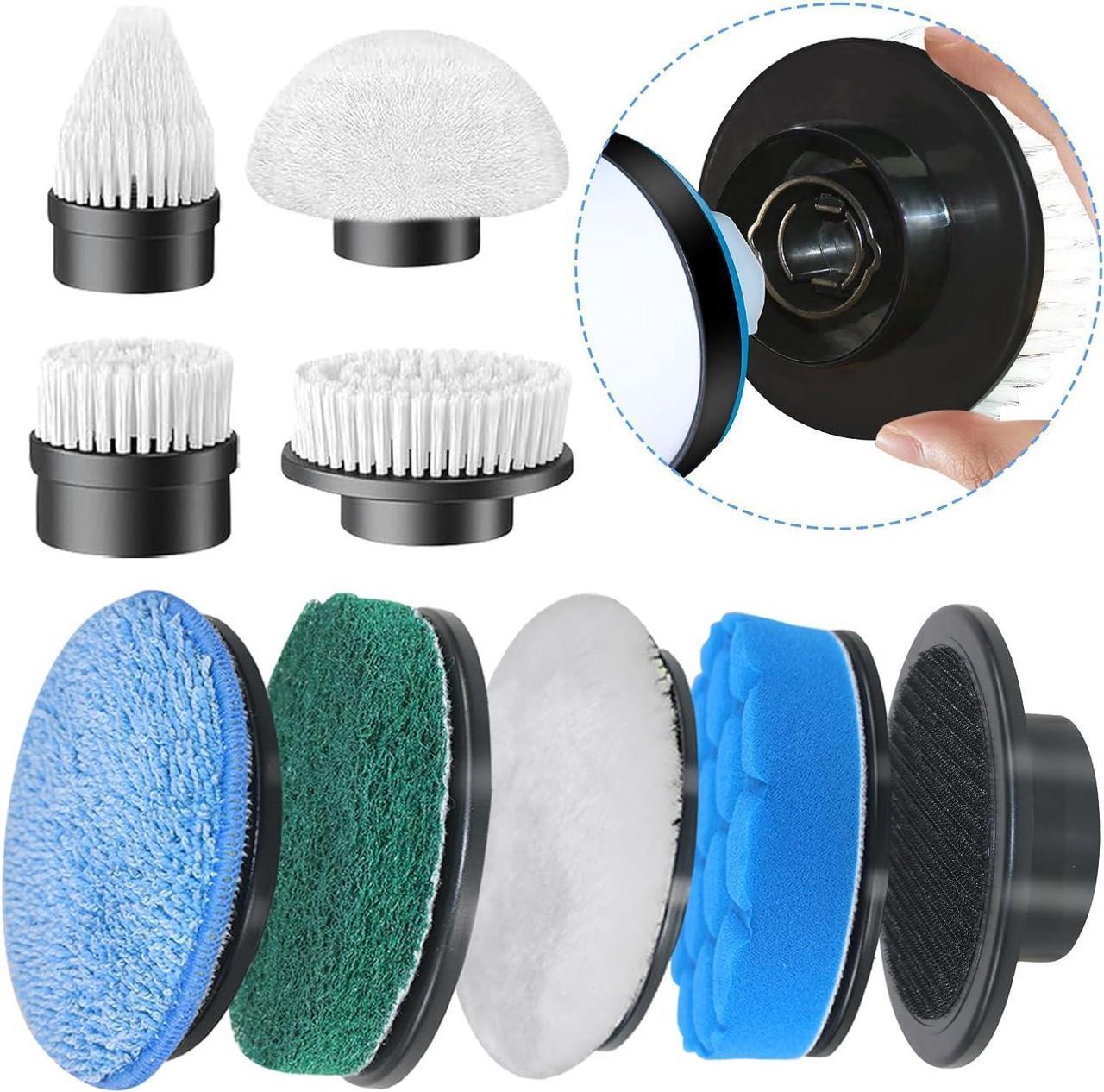 Main image of GOSLMYY Replaceable Brush Heads Set, 9 Pack Brush Heads for Electric Spin Scrubber, Cordless Spin Scrubber Brush for All Brands of ANS-8051A&ANS-8050 Electric Cleaning Brush, for Bathroom, Kitchen
