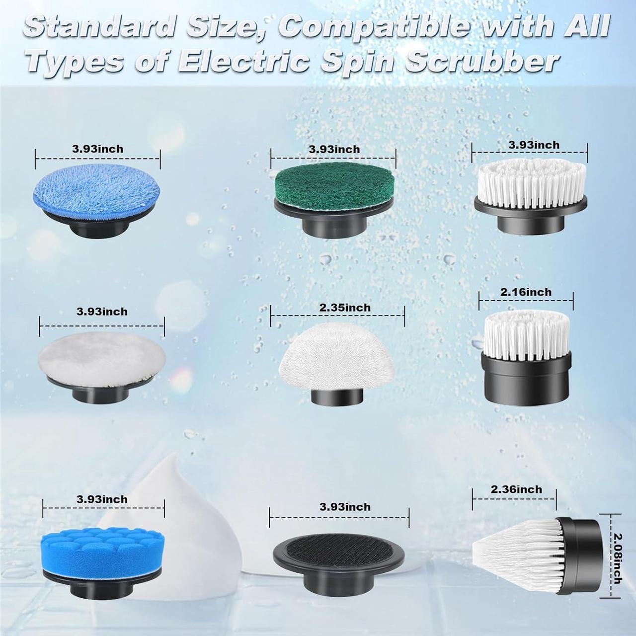 Alt view image 6 of 7 - GOSLMYY Replaceable Brush Heads Set, 9 Pack Brush Heads for Electric Spin Scrubber, Cordless Spin Scrubber Brush for All Brands of ANS-8051A&ANS-8050 Electric Cleaning Brush, for Bathroom, Kitchen