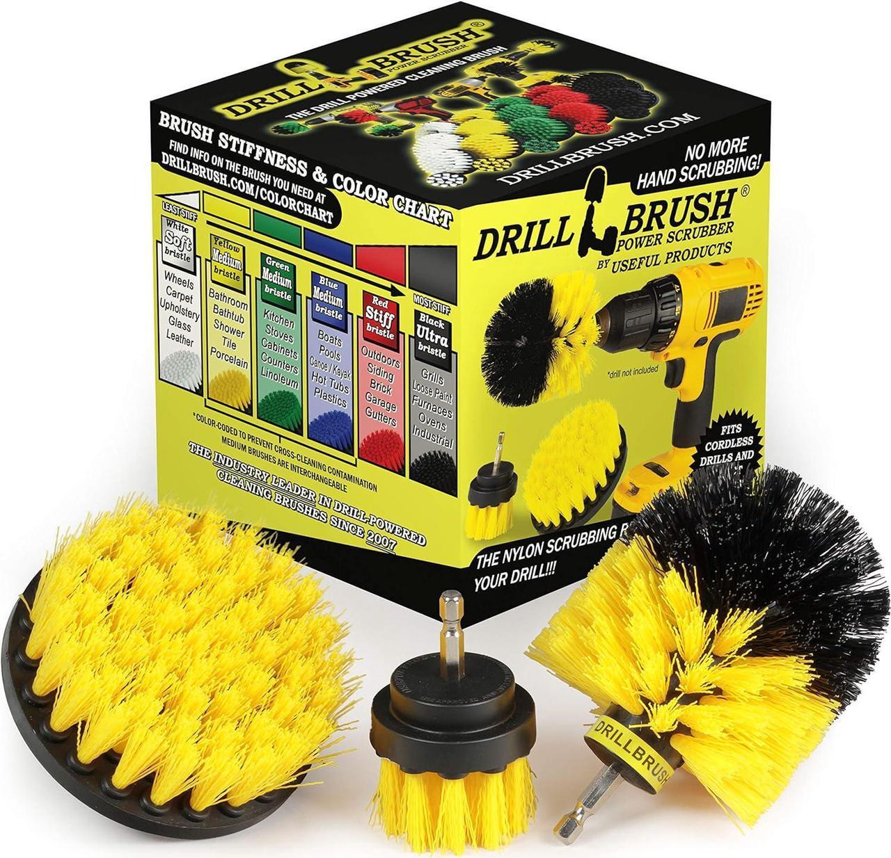 Main image of Drill Brush Attachment - Bathroom Surfaces Tub, Shower, Tile and Grout All Purpose Power Scrubber Cleaning Kit Grout Drill Brush Set  Drill Brushes by Drill Brush Power Scrubber by Useful Products