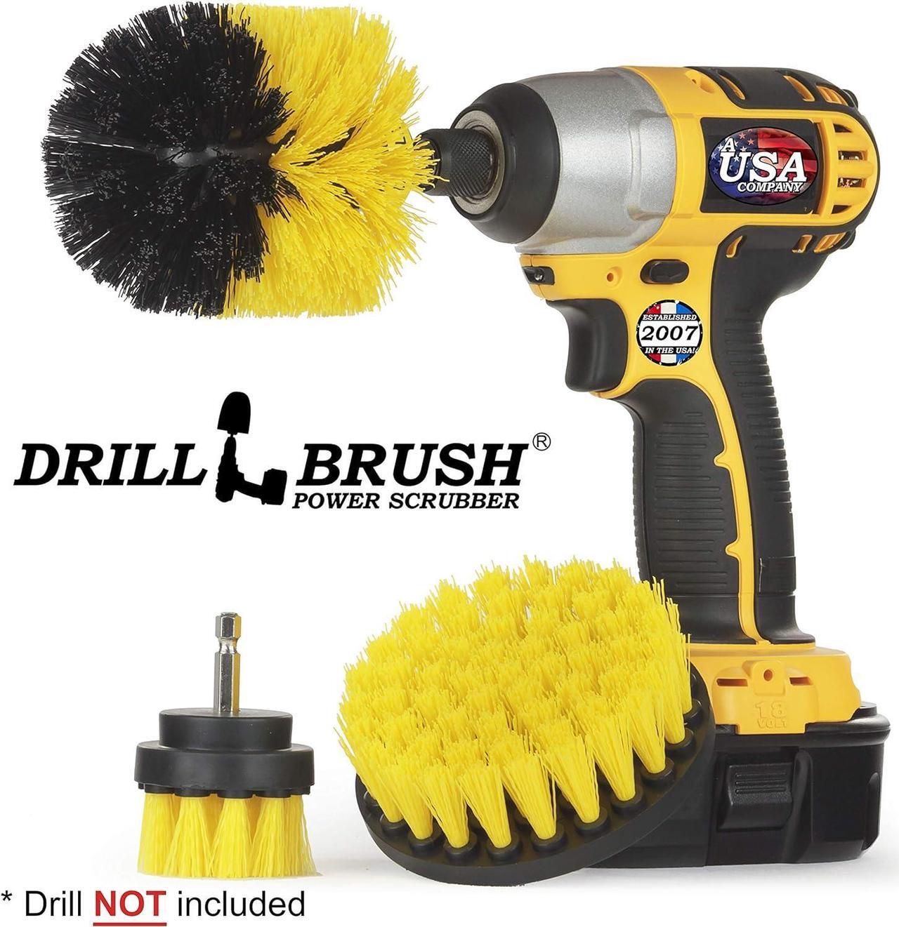 Alt view image 4 of 7 - Drill Brush Attachment - Bathroom Surfaces Tub, Shower, Tile and Grout All Purpose Power Scrubber Cleaning Kit Grout Drill Brush Set  Drill Brushes by Drill Brush Power Scrubber by Useful Products